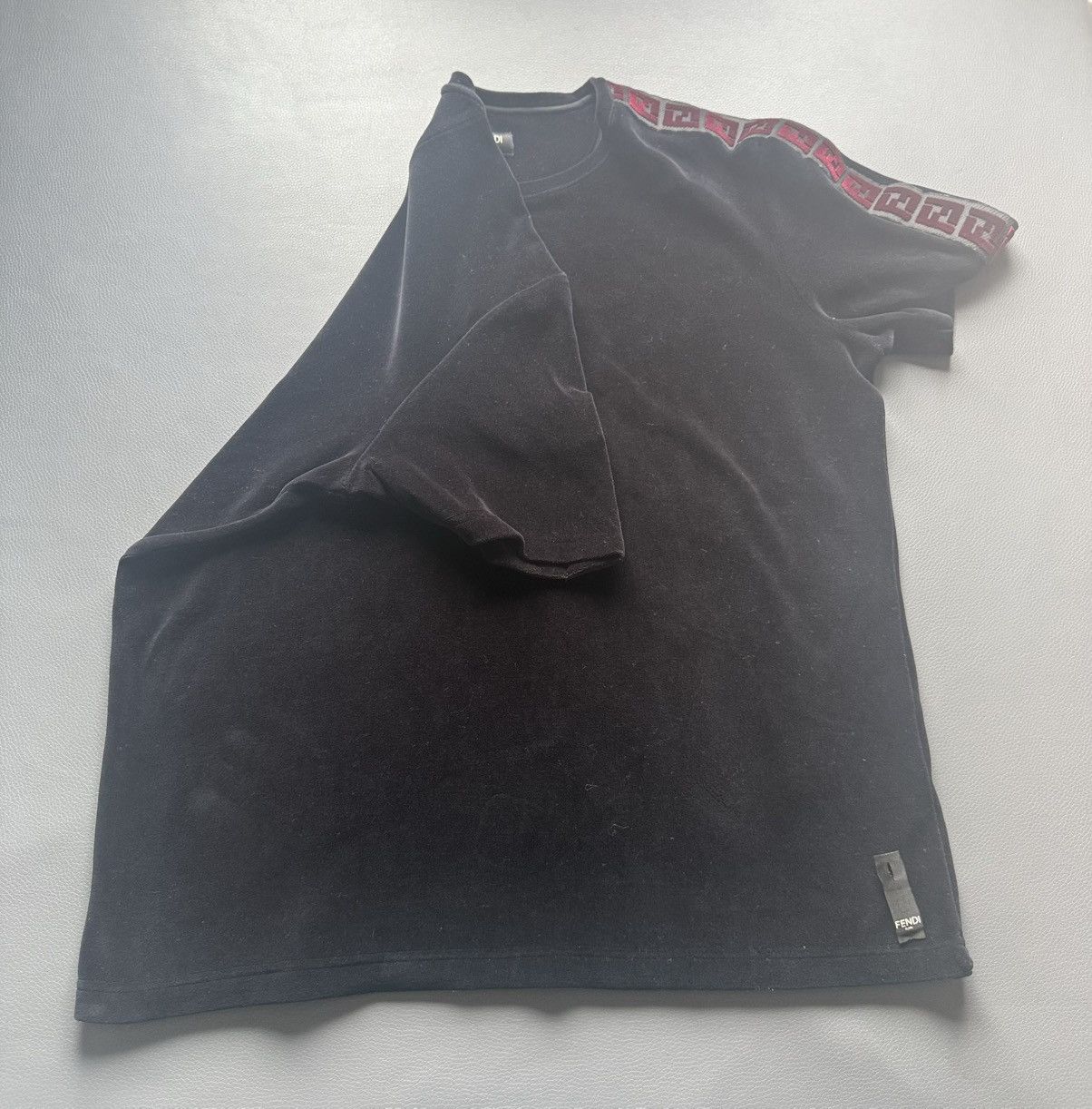 Fendi Fendi Roma FF Tape Sleeve T-Shirt Black XL Made in Italy Size US XL / EU 56 / 4 - 5 Thumbnail
