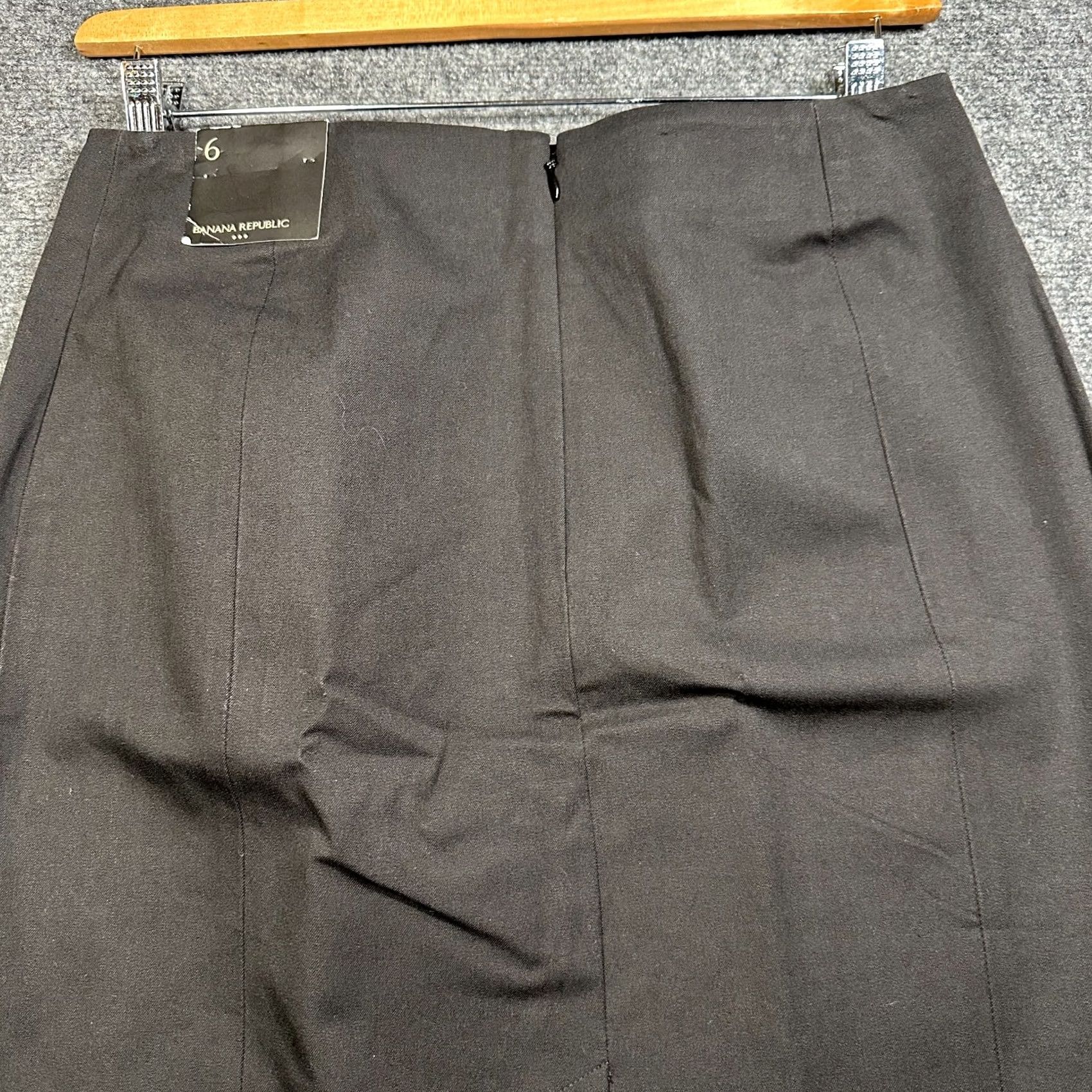 Banana Republic Banana Republic Skirt Womens 6 Black Cotton Stretch Pencil Back Zip Vent NEW Size 28" / US 6 / IT 42 - 7 Thumbnail