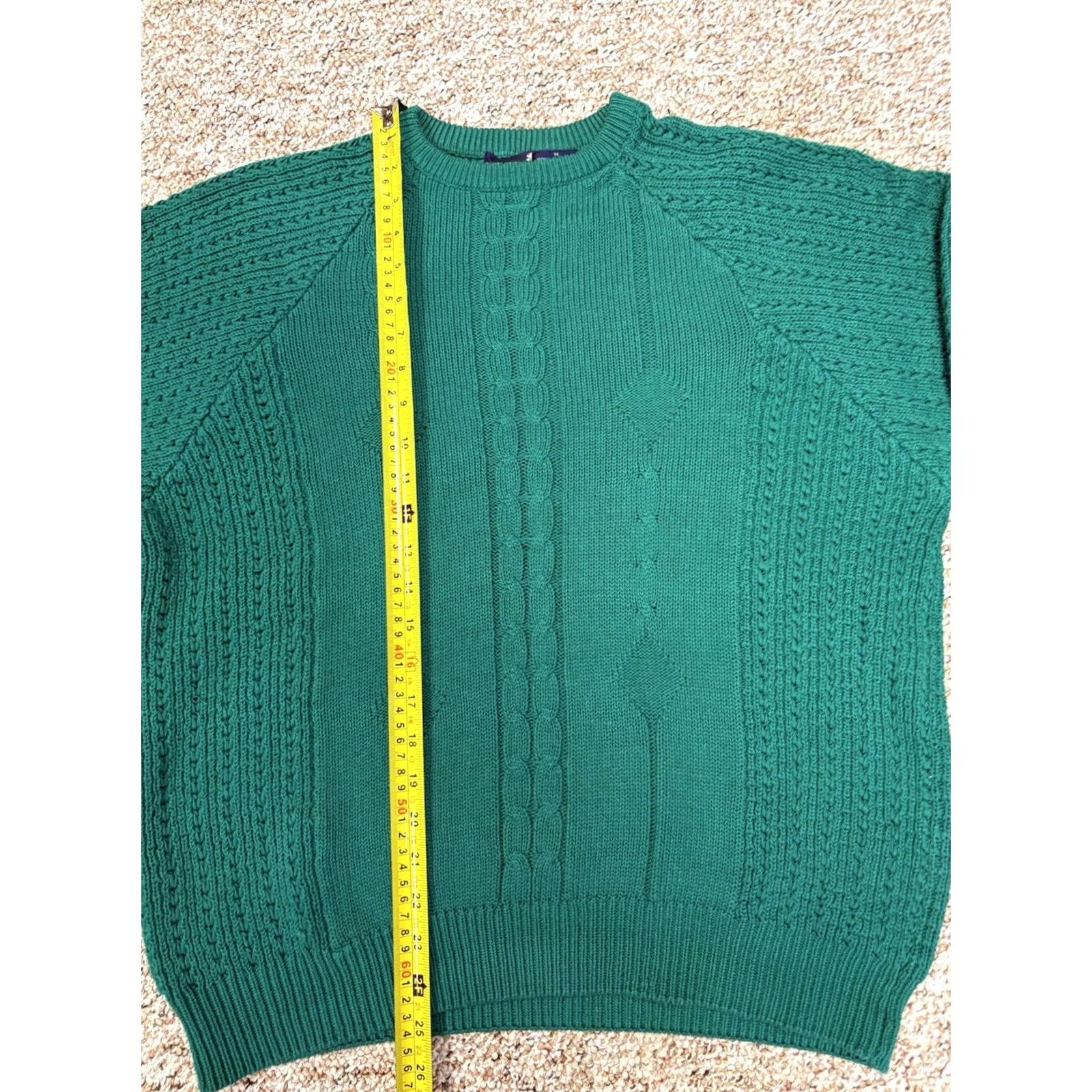 Vintage VINTAGE Stanley Blacker Sweater Knit 100% Cotton Crew Neck Long Sleeve Blue Green Mens M Regular 90s Classic Pullover Front Size US M / EU 48-50 / 2 - 4 Thumbnail