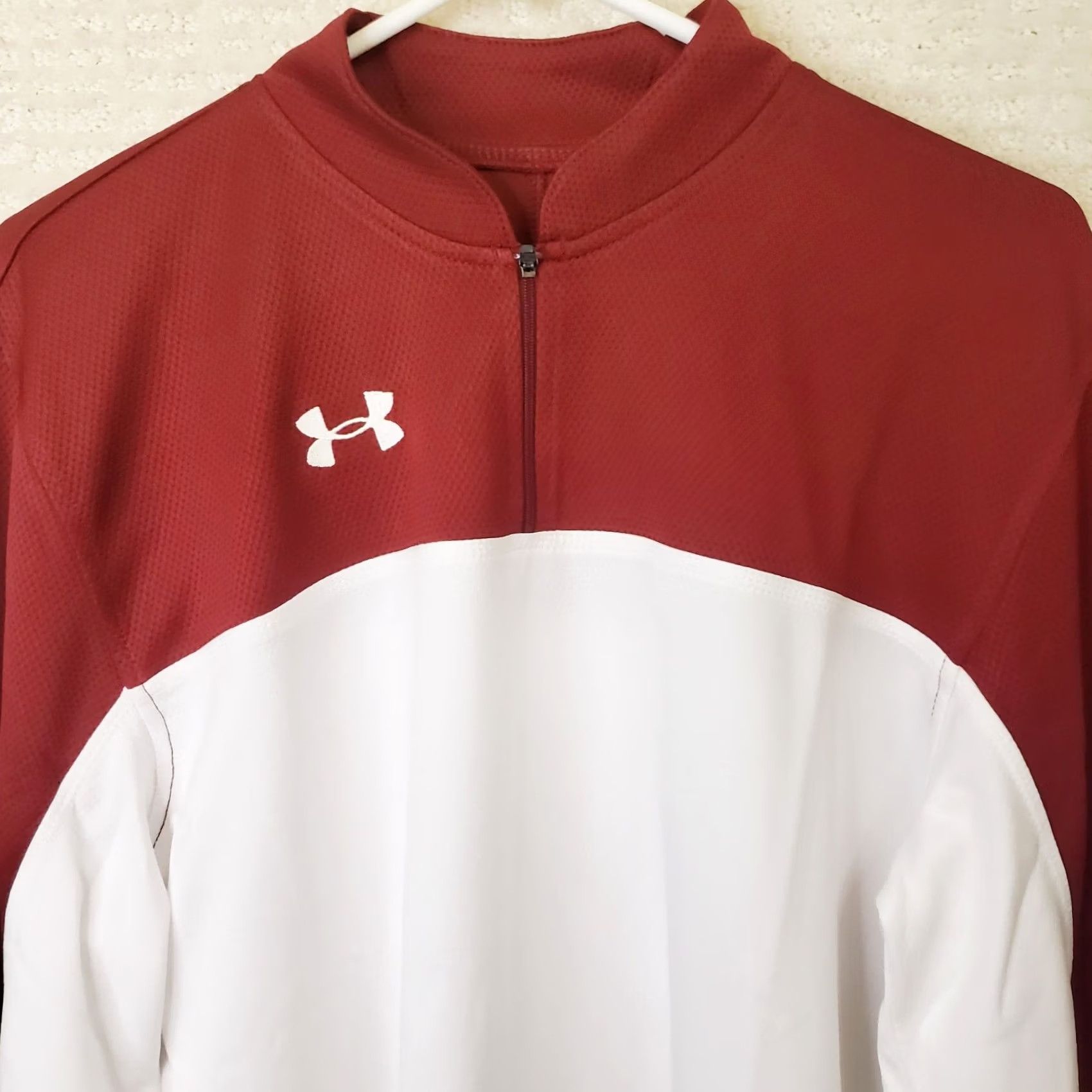 Under Armour Under Armour Pullover Shirt Mens L Garnet Wht Carolina Gamecocks Tech 1/4 Zip LS Size US L / EU 52-54 / 3 - 3 Thumbnail