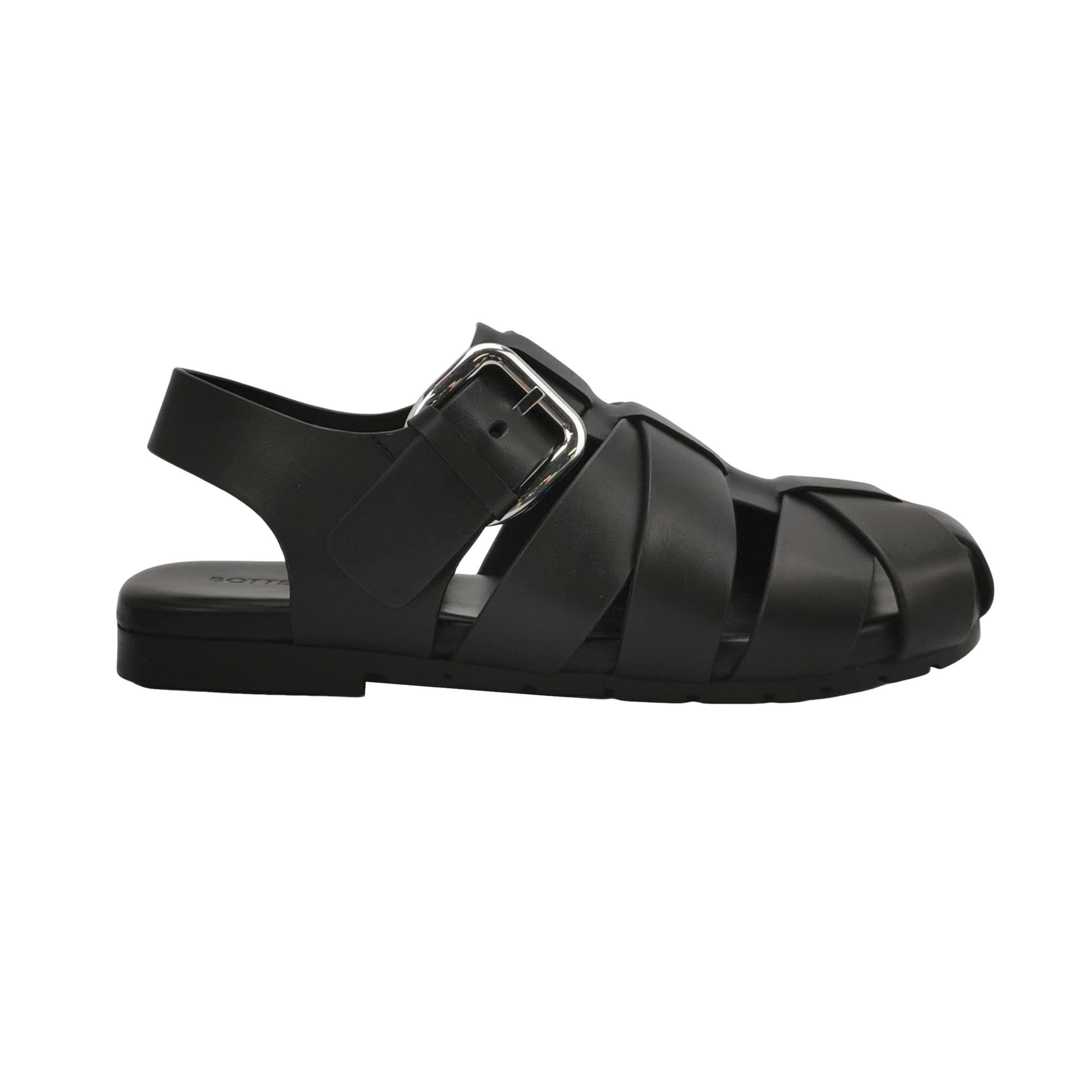 Bottega Veneta Bottega Veneta Black Leather Cage Sandals 40 Size US 7 / EU 40 - 1 Thumbnail