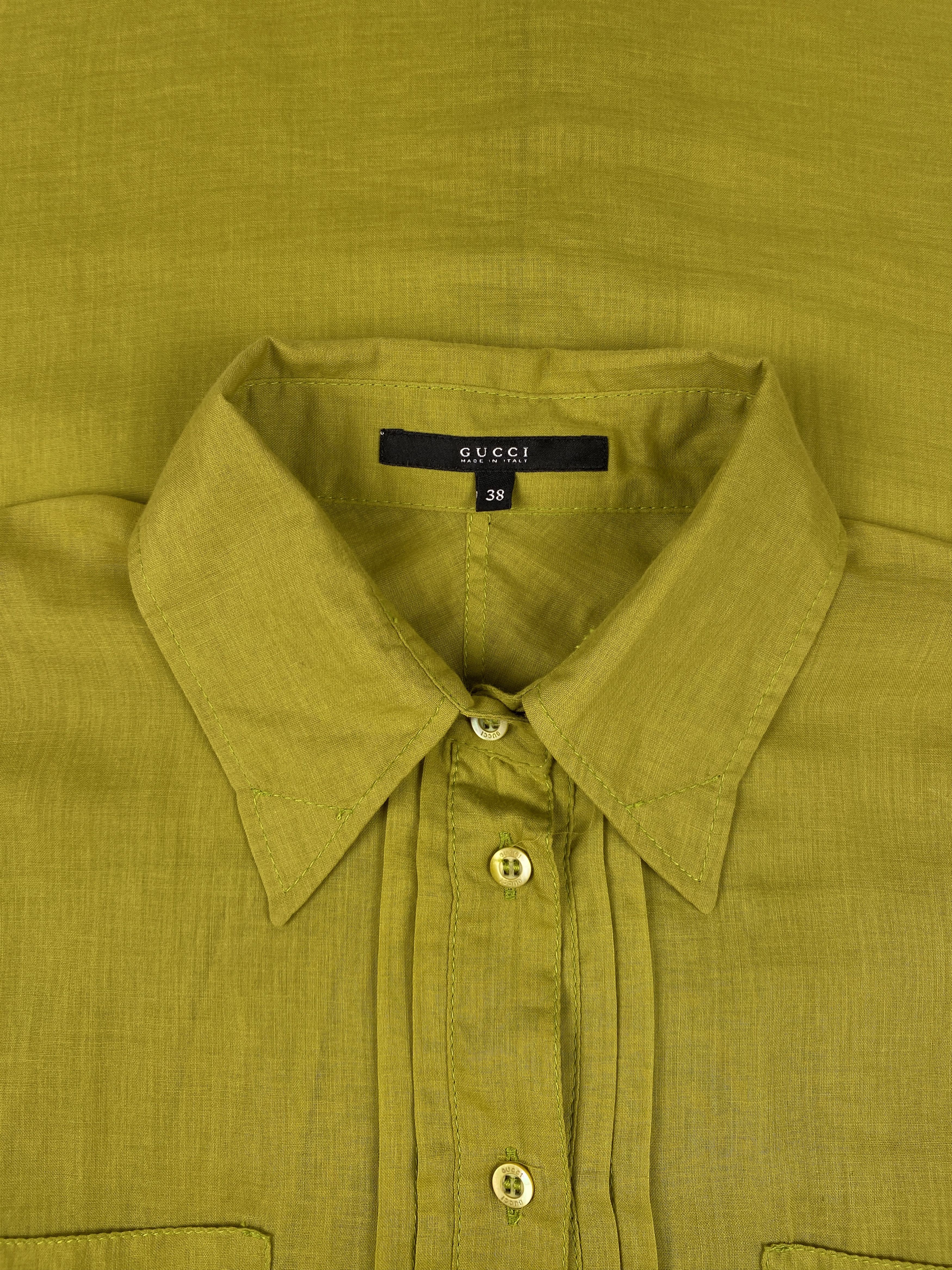 Gucci Tom Ford Womens Cuffed Sleeve Shirt Size XS / US 0-2 / IT 36-38 - 11 Thumbnail