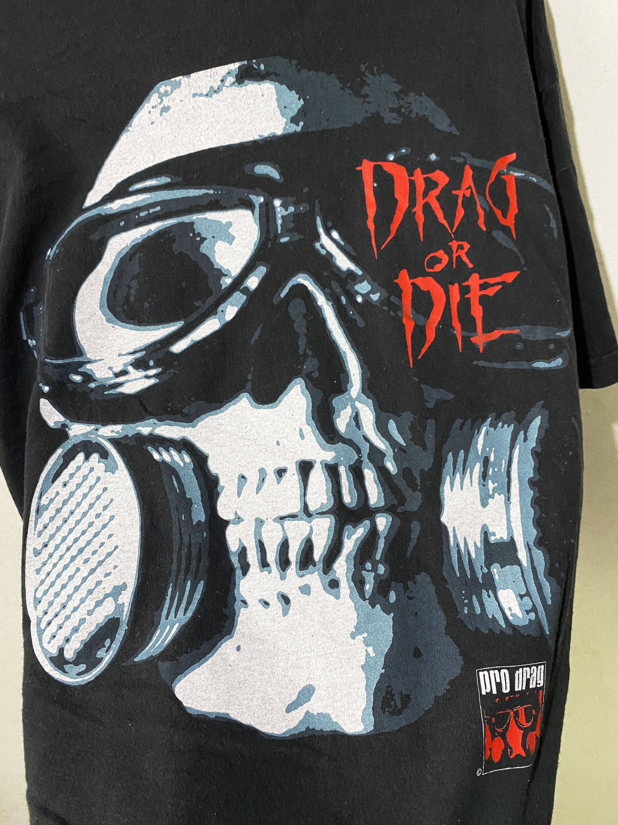 Band Tees × Vintage Vintage 90s Drag or Die Shirt Size US XL / EU 56 / 4 - 2 Thumbnail