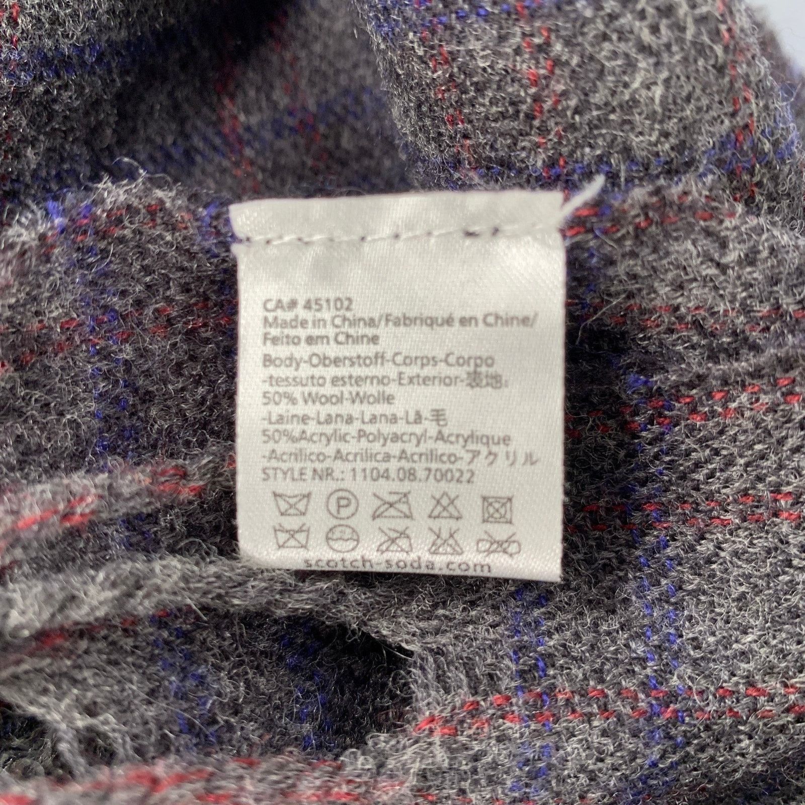 Scotch & Soda SCOTCH AND SODA Grey Navy Stripe Wool Blend Woven Scarf Size ONE SIZE - 5 Thumbnail