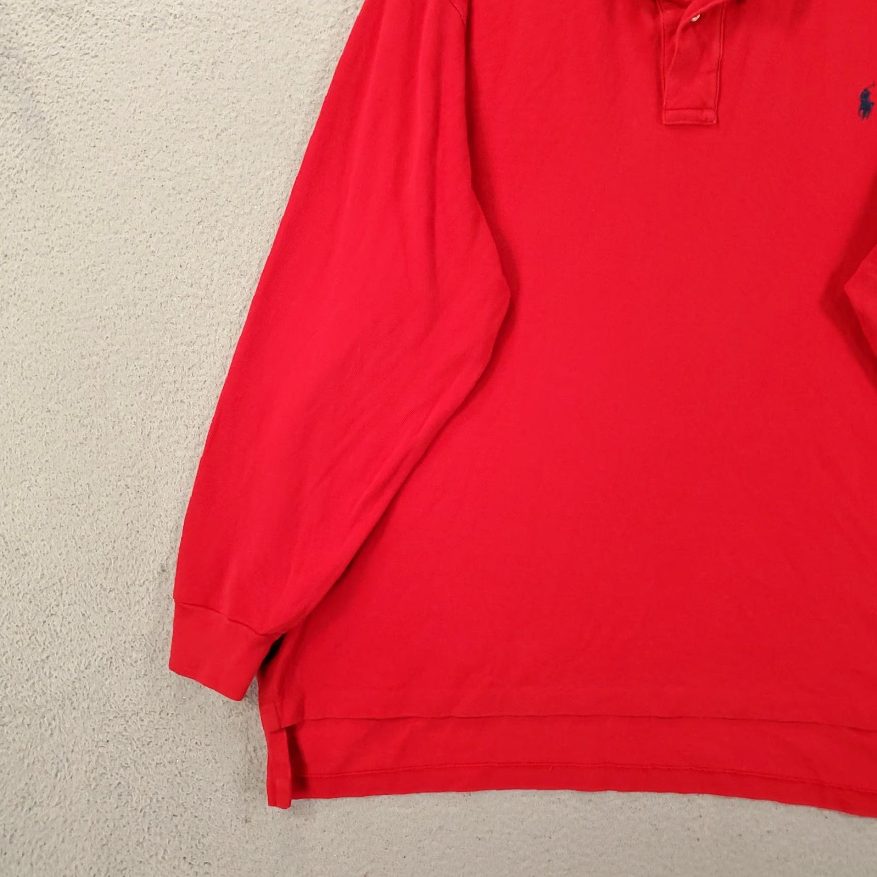 Polo Ralph Lauren VINTAGE Polo Ralph Lauren Shirt Big 2X Mens Red Long Sleeve Collared Polo 2XB Pullover Size US XXL / EU 58 / 5 - 3 Thumbnail