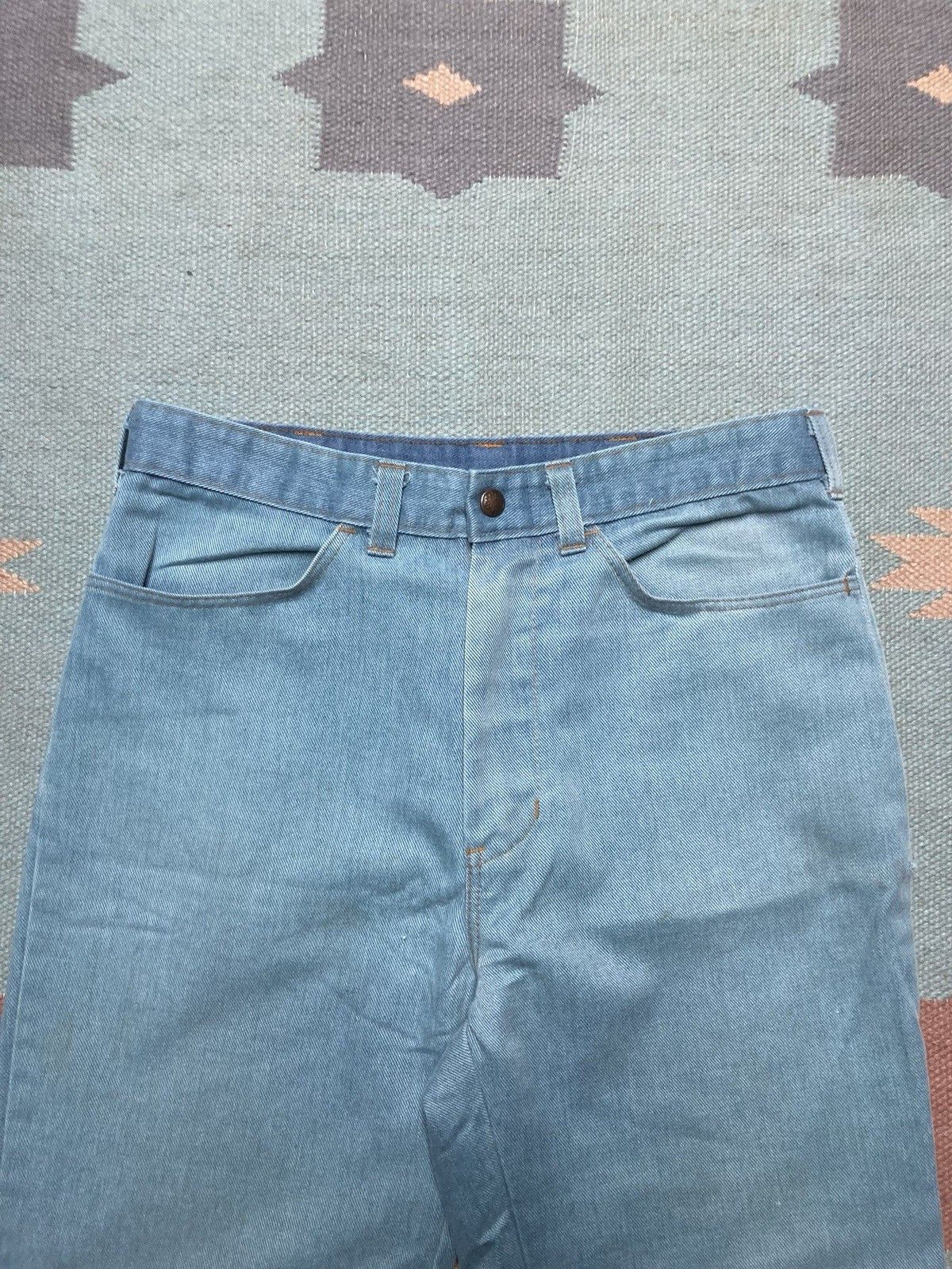 Vintage 1970s flare leg denim jeans bootcut hippie blue talon 30x28 Size US 30 / EU 46 - 3 Thumbnail
