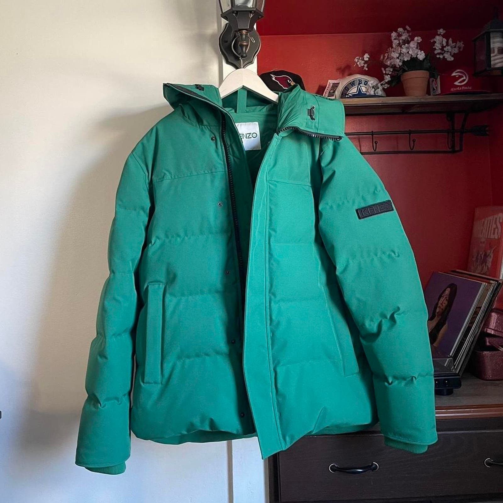 image of Kenzo Puffer Jacket in Green, Men's (Size XL)