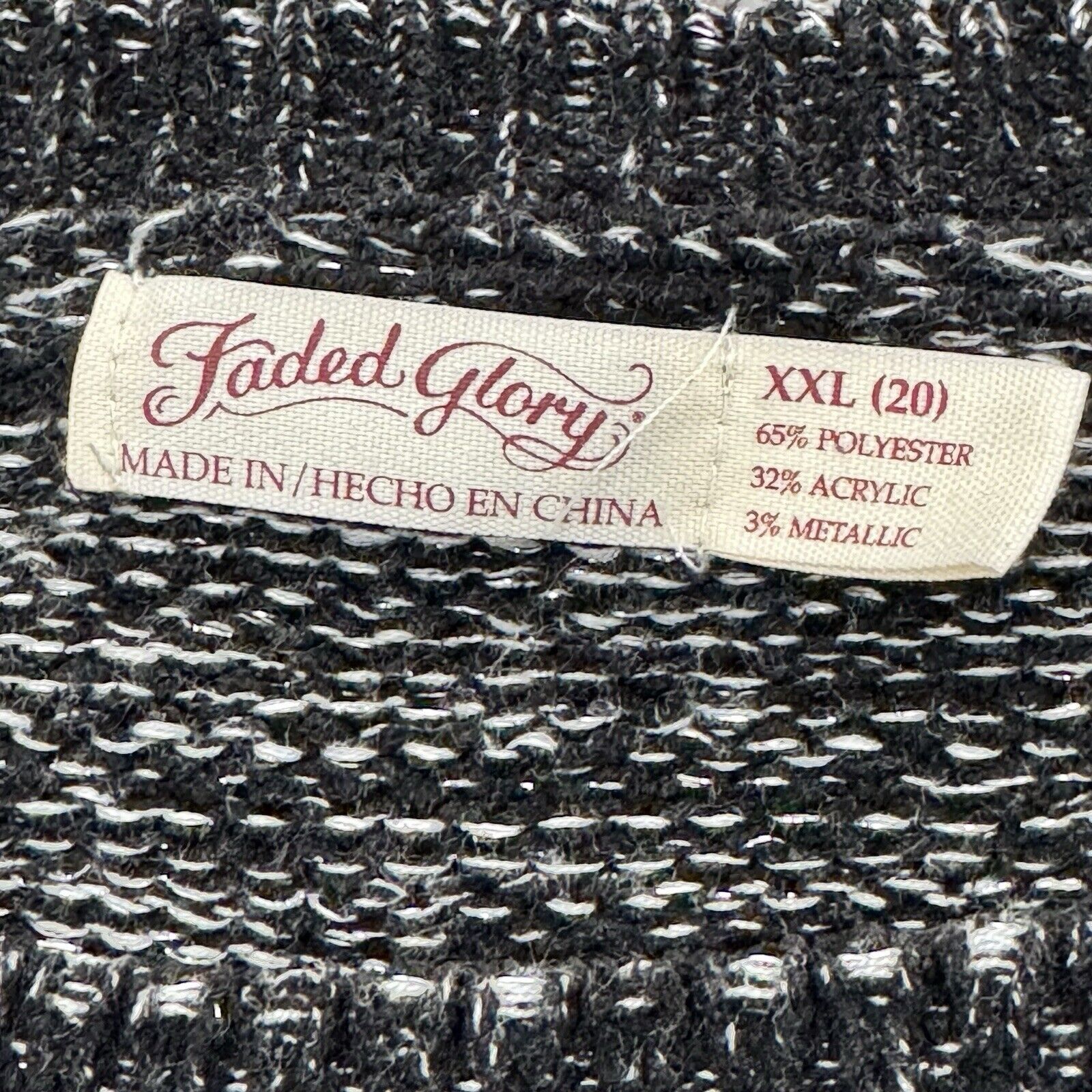 Faded Glory Faded Glory Sweater Womens XXL 20 Metallic Thread Glittery Size XXL / US 16-18 / IT 52-54 - 2 Thumbnail