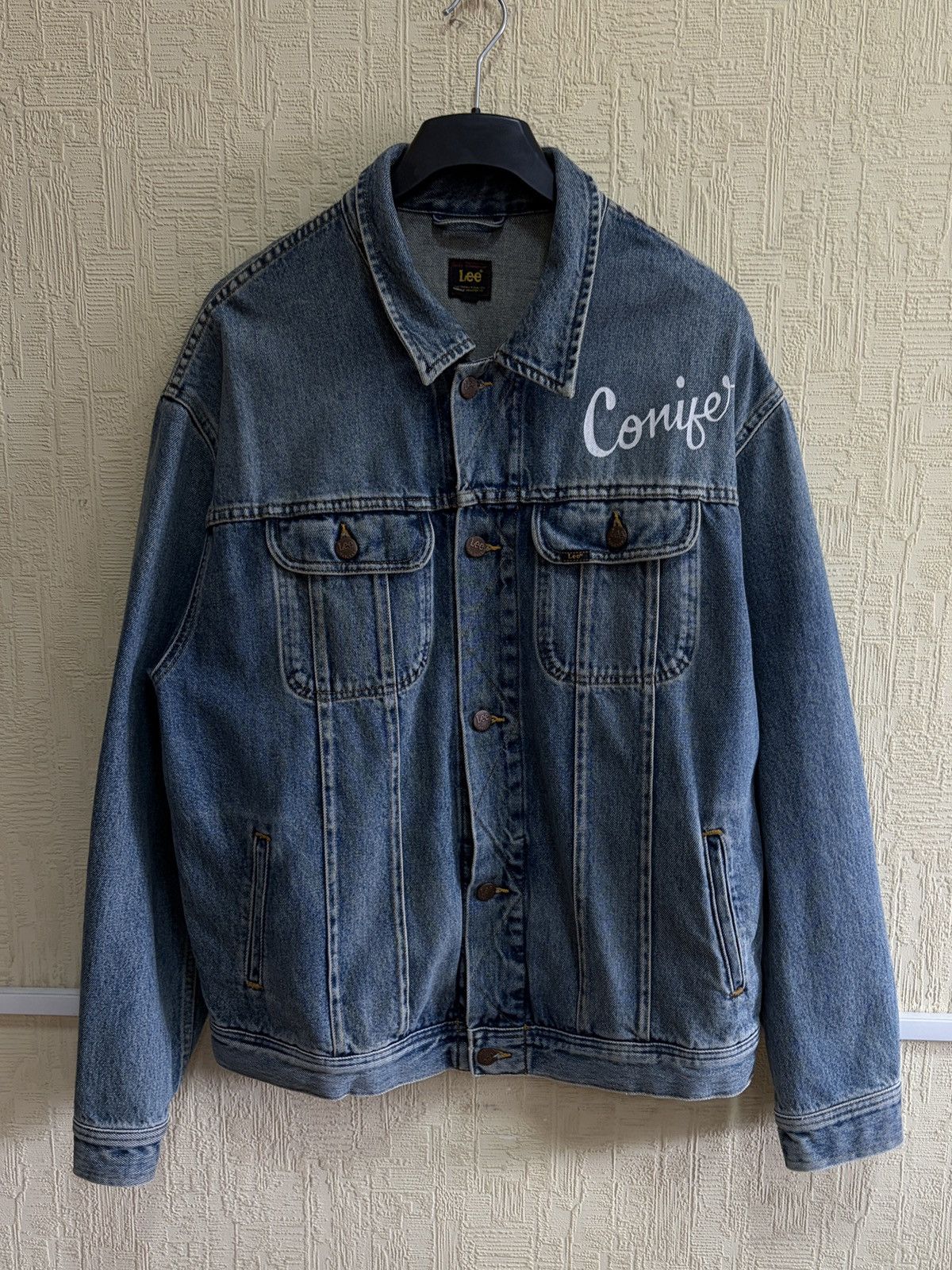 Lee Lee Denim Jacket XL Blue Graphic Print Think What You Will Size US XL / EU 56 / 4 - 2 Thumbnail