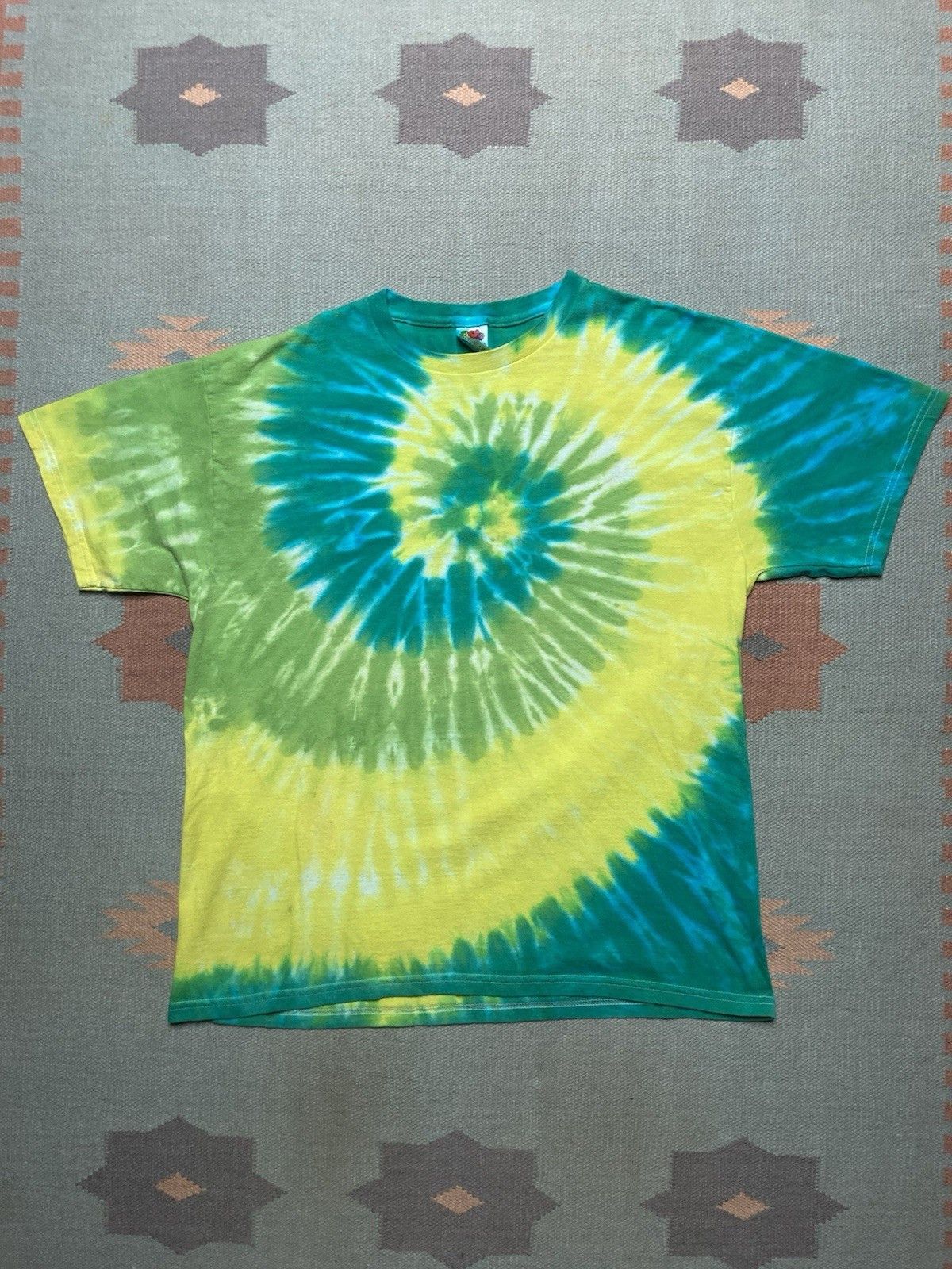 Vintage Vtg tie dye t shirt fruit of loom cotton spiral hippie XL Size US XL / EU 56 / 4 - 1 Thumbnail