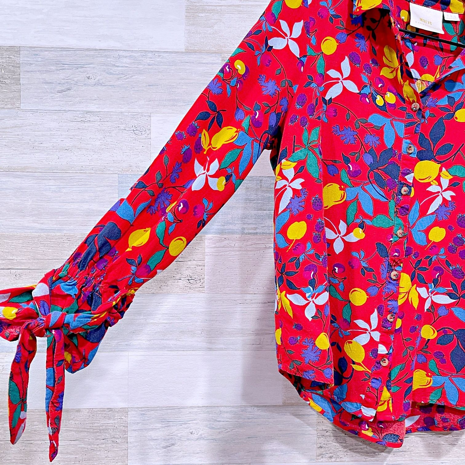 Anthropologie Anthropologie MAEVE Blithe Button Down Shirt Red Womens 4 Size S / US 4 / IT 40 - 3 Thumbnail
