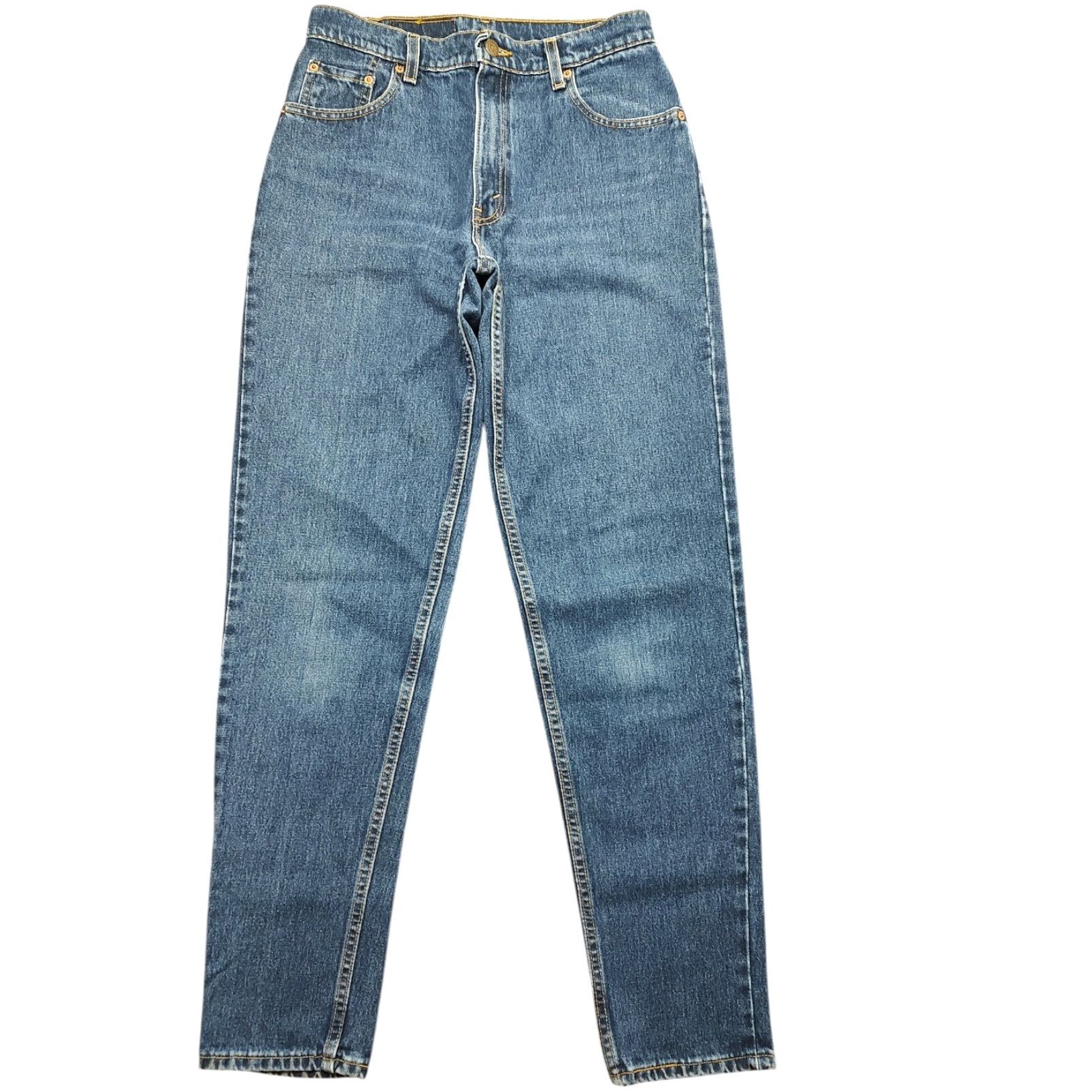 Levi's VINTAGE Levi's 550 Jeans Womens 29x33 3 High Waist Relaxed Tapered 100% Cotton Blue Denim 5-Pocket 90s USA Retro Modern Fit Womens Size 29" - 2 Thumbnail