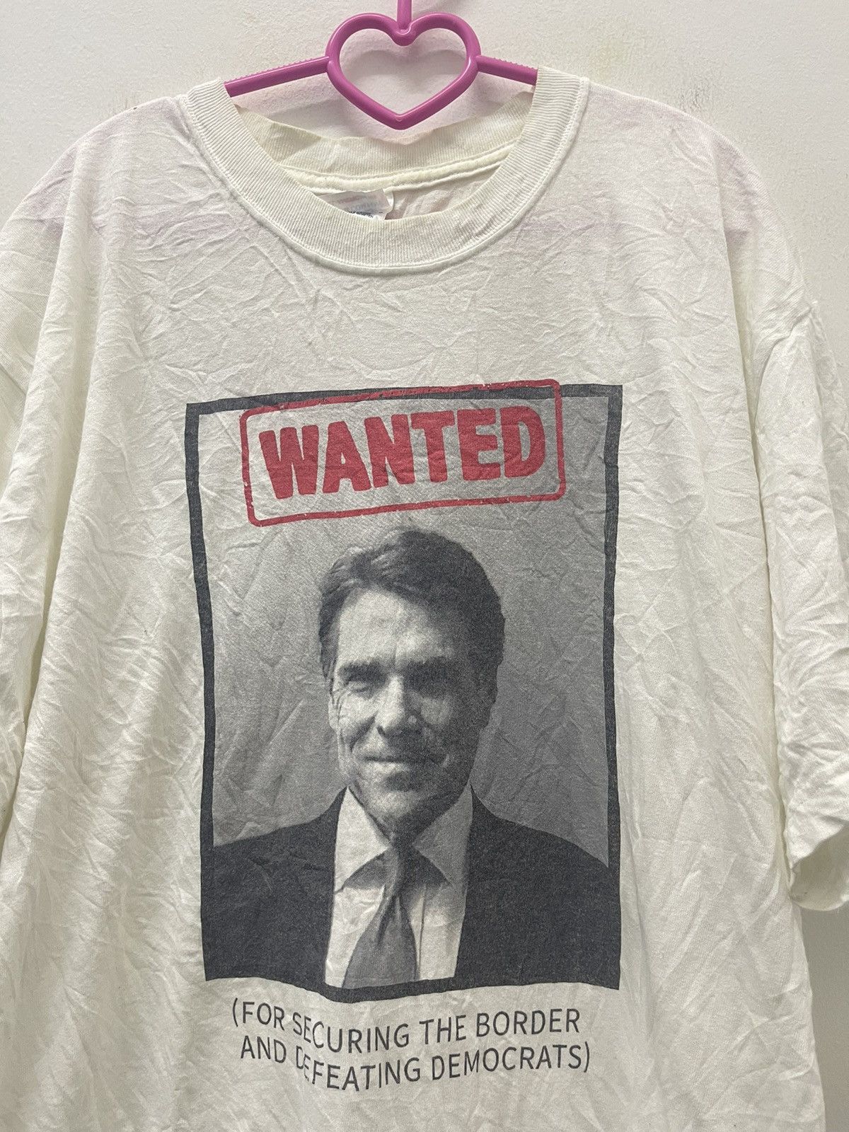 Band Tees Rare Vintage WANTED Texas Governor Rick Perry Thrashed Size US XL / EU 56 / 4 - 2 Thumbnail