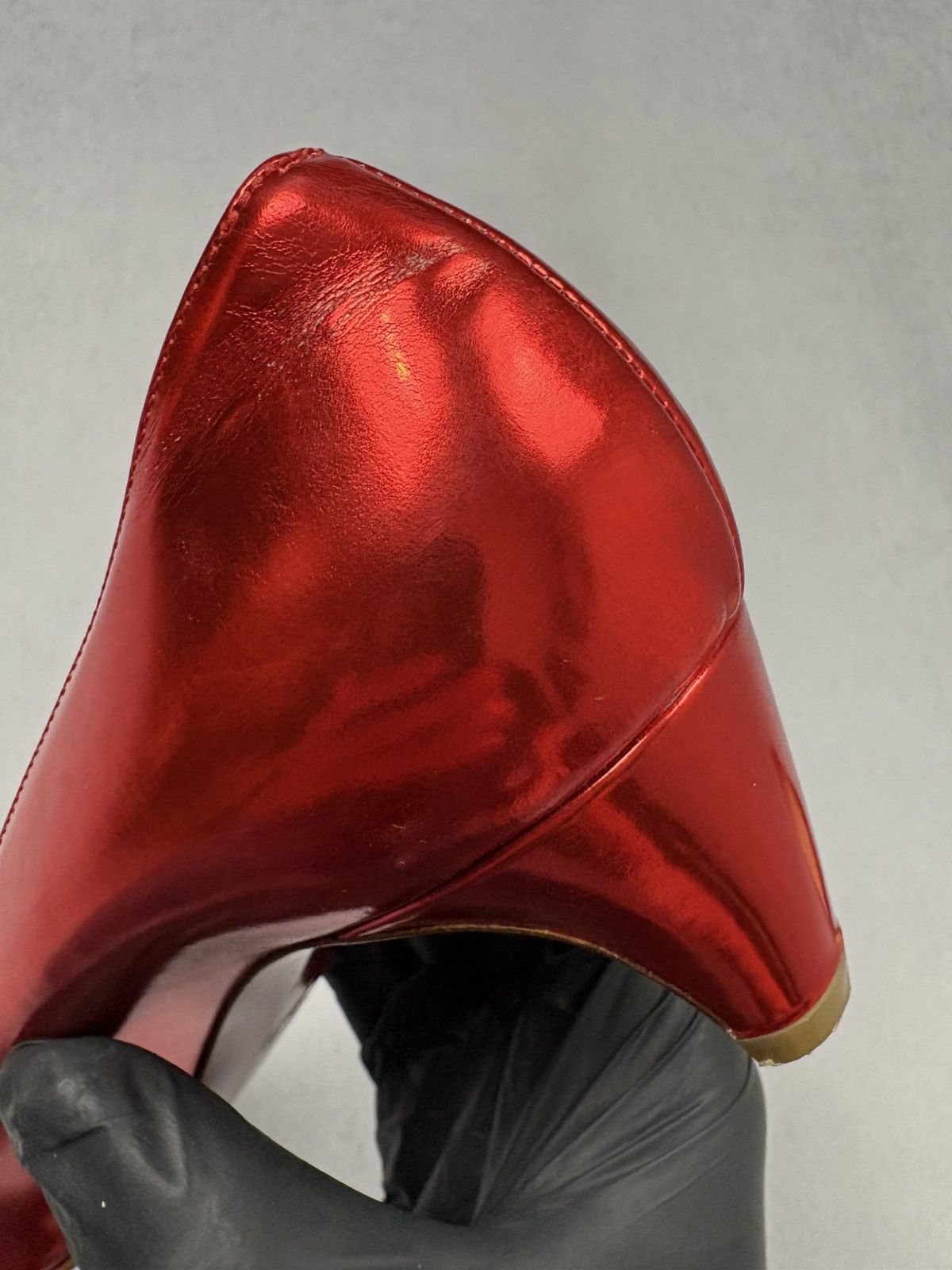 Christian Louboutin Christian Louboutin Red Metallic Peep Toe Heels Pumps Shoes Size US 9.5 / IT 39.5 - 20 Thumbnail
