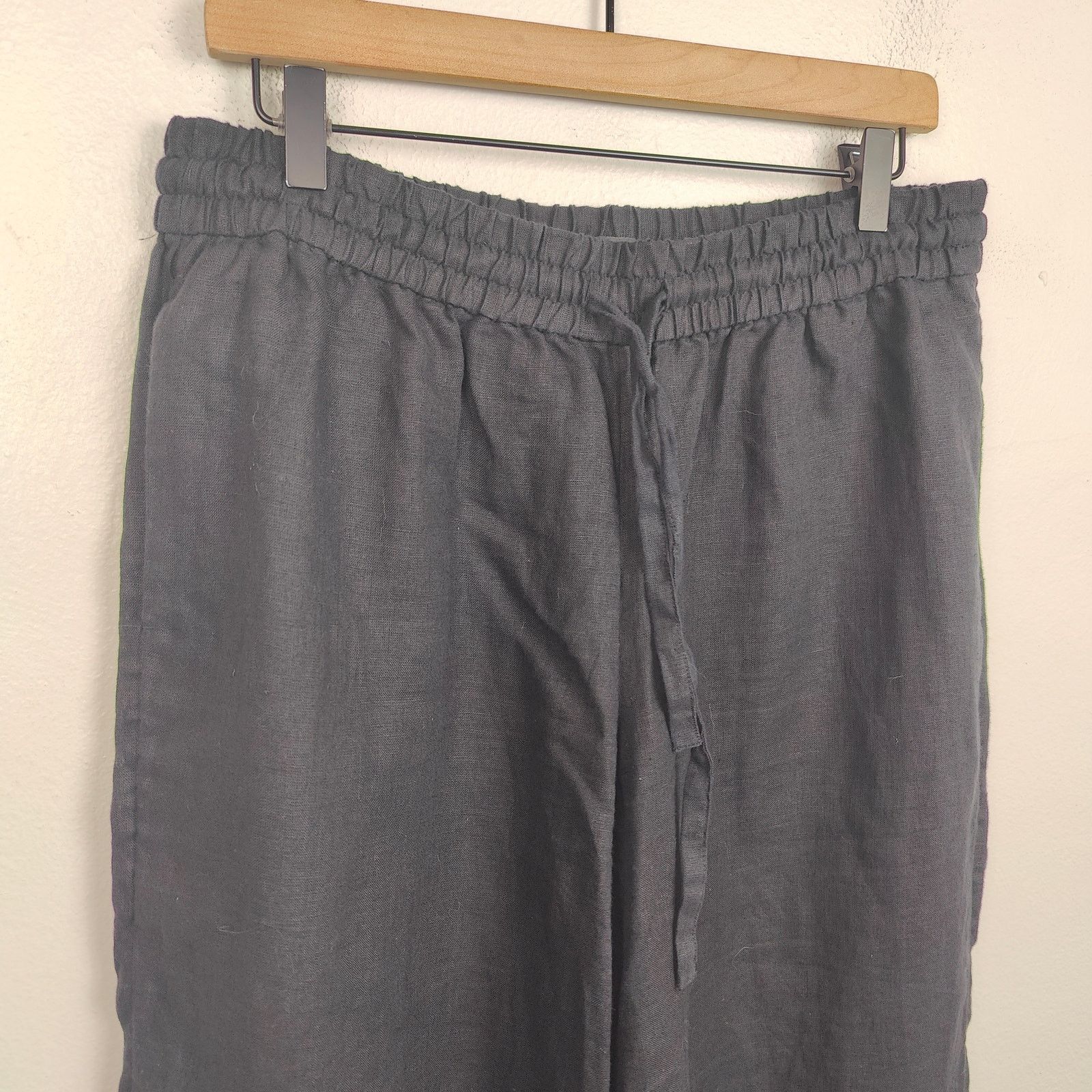 J.Crew J Crew Seaside Pants Womens Black 100% Linen Relaxed Size 29" - 2 Thumbnail
