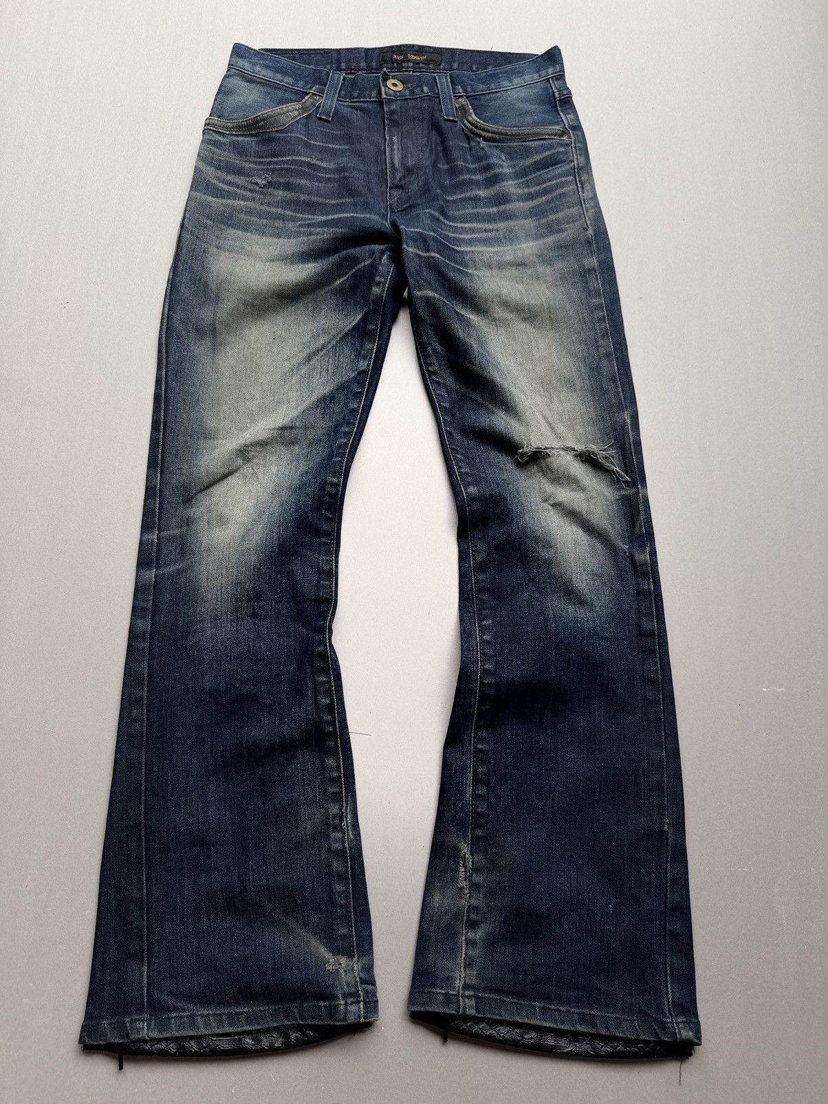 Japanese Brand Edwin lace-up flare jeans Size US 28 / EU 44 - 1 Thumbnail