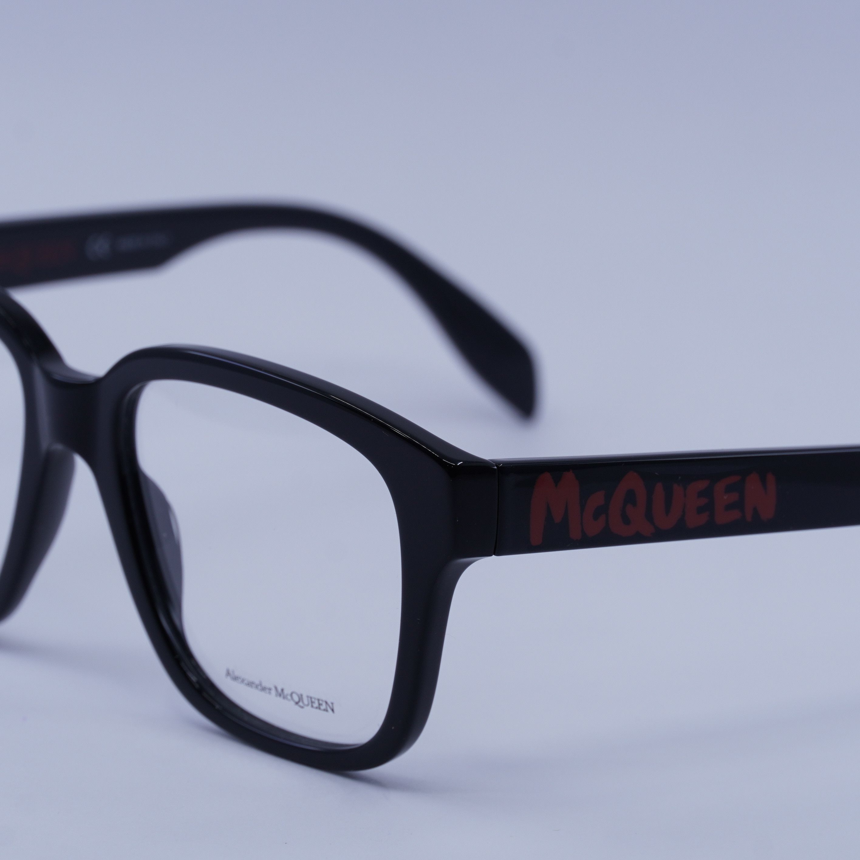 Alexander McQueen Alexander McQueen AM0333O 002 Eyeglasses Black 52mm Square Size ONE SIZE - 6 Thumbnail