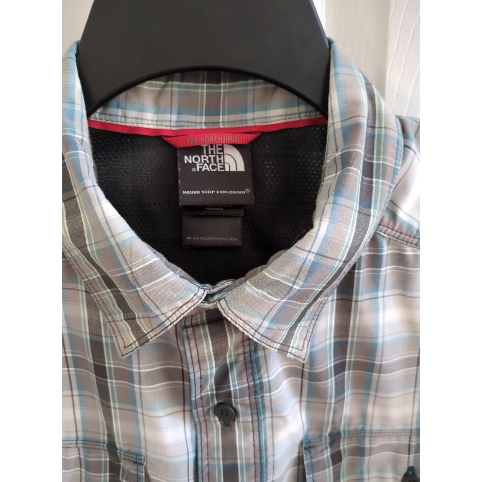 The North Face The North Face Shirt Mens M Gray Plaid Short Sleeve Button Up Casual Pocket Size US M / EU 48-50 / 2 - 2 Thumbnail