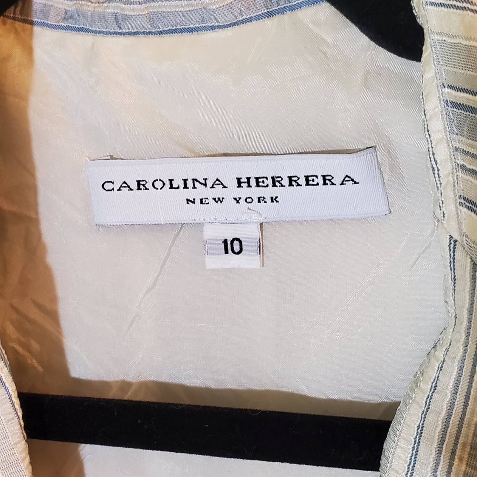 Carolina Herrera CAROLINA HERRERA Striped Blazer Perfect for Work Casual Chic Size L / US 10 / IT 46 - 11 Preview