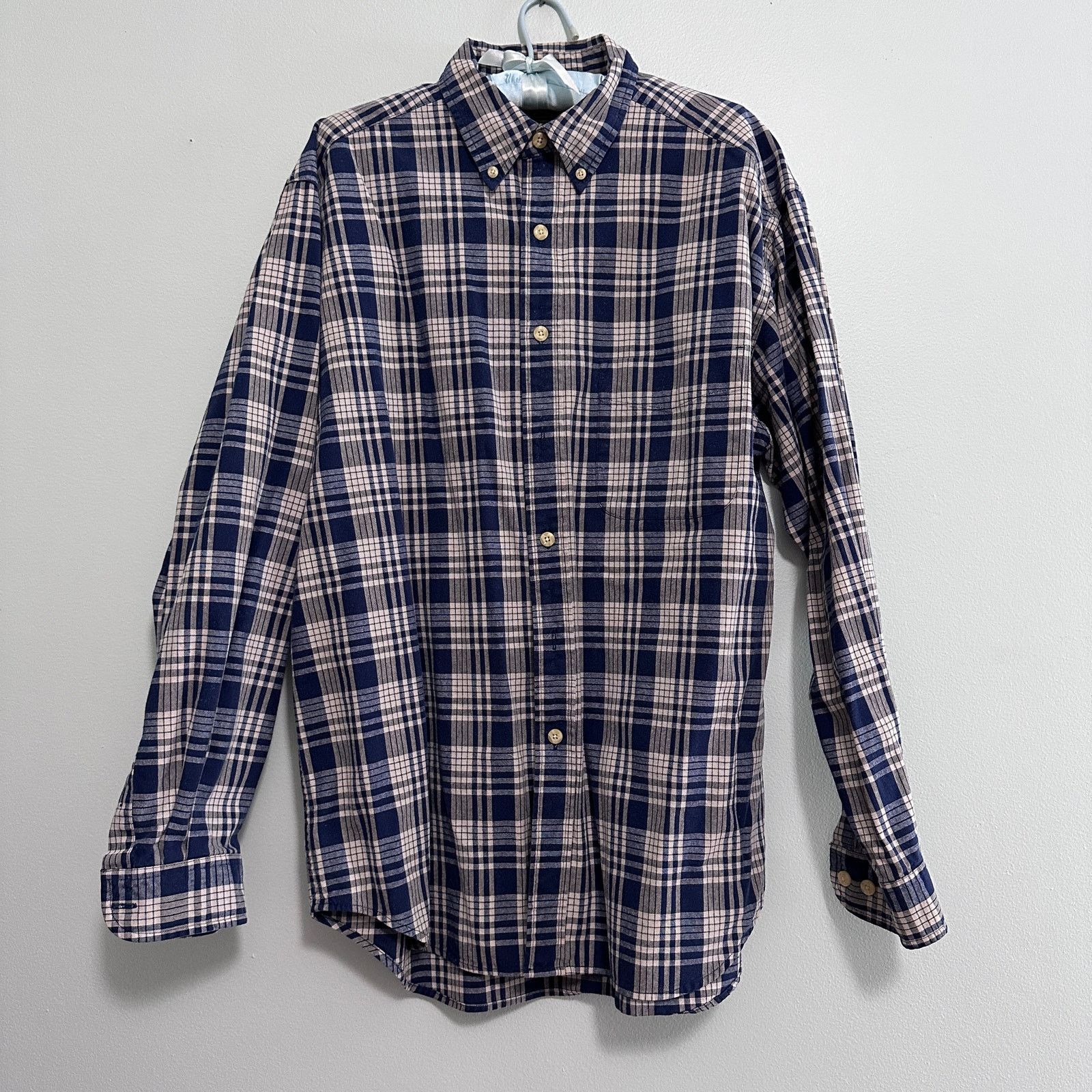 Eddie Bauer Vintage Eddie Bauer navy blue plaid button down size M Size US M / EU 48-50 / 2 - 2 Thumbnail