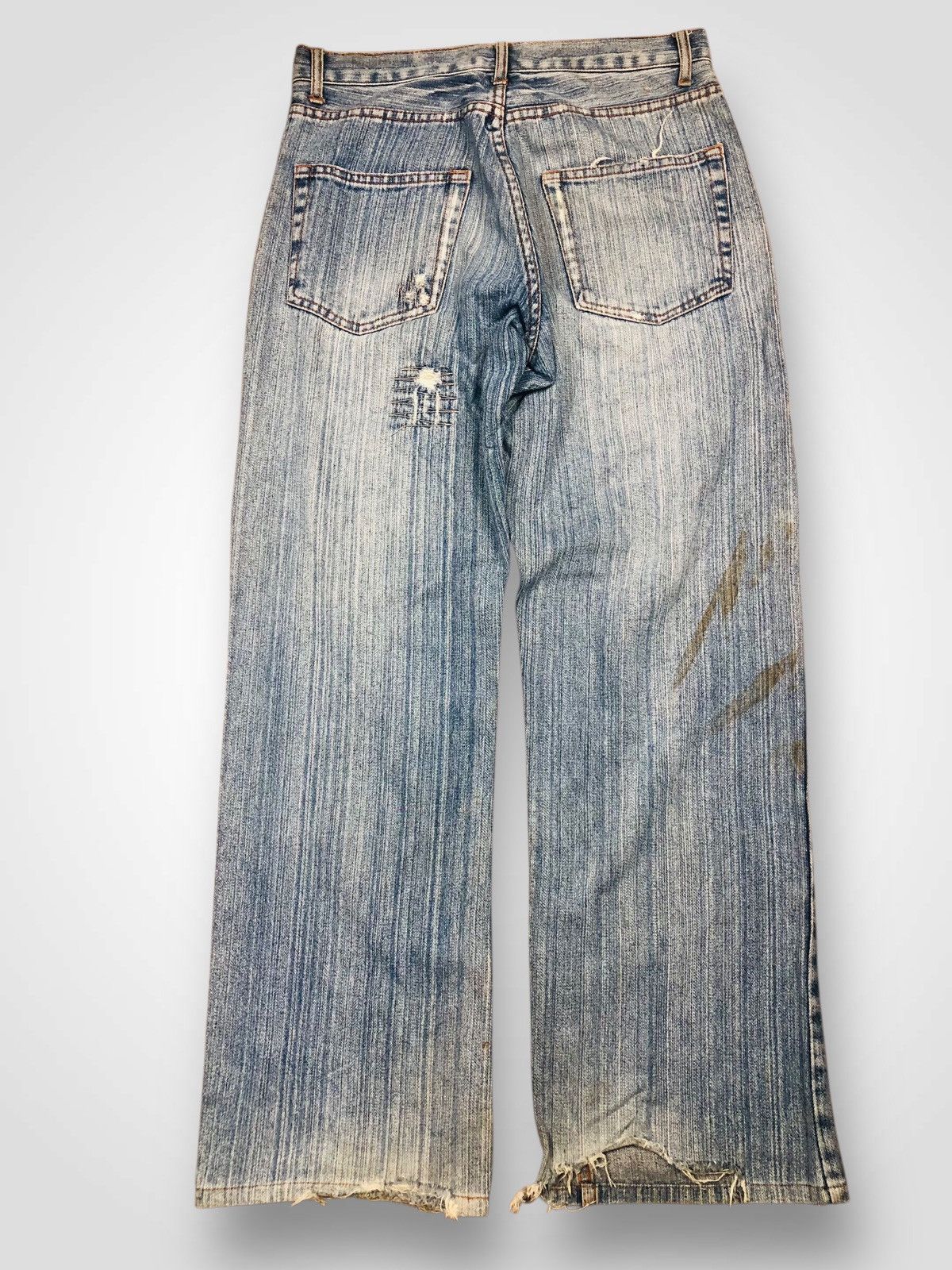 Japanese Brand Mulkul Jeans Y2K Distressed Baggy Denim (38) Size US 30 / EU 46 - 2 Thumbnail