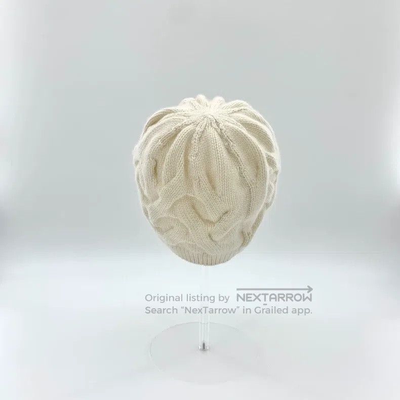 Loro Piana Loro Piana size M Beige Ribbed Cashmere Knit Woolen Cap Size ONE SIZE - 4 Thumbnail