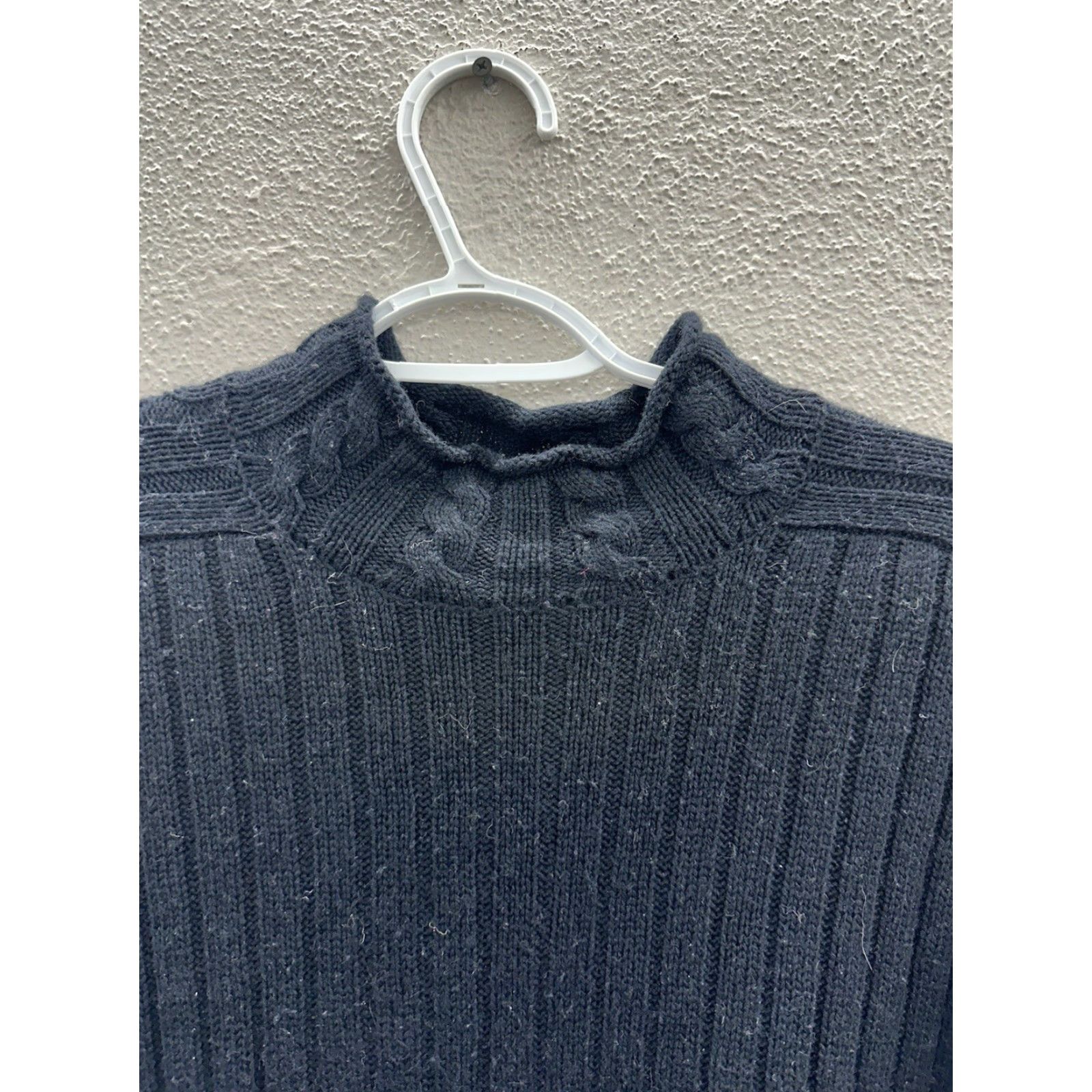 Saks Fifth Avenue VINTAGE Saks Fifth Ave Womens Sweater XL Black Knit Silk Cashmere Real Clothes VTG Pullover Long Sleeve Mock Neck Solid 80s 90s Womens Size XL / US 12-14 / IT 48-50 - 3 Thumbnail