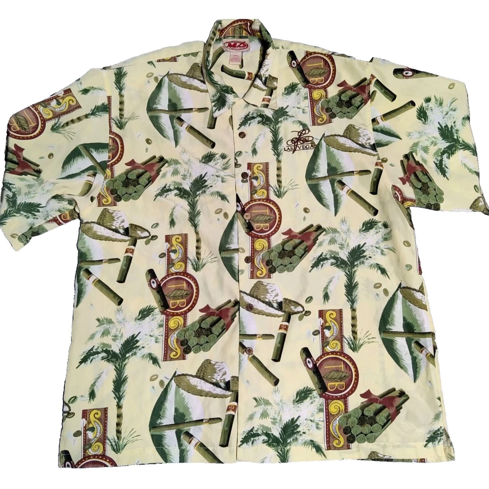 Vintage MALIBU DREAMS LAS VEGAS Men 2XL Allover Cigar Print Short Sleeve Camp Shirt Size US XXL / EU 58 / 5 - 2 Thumbnail