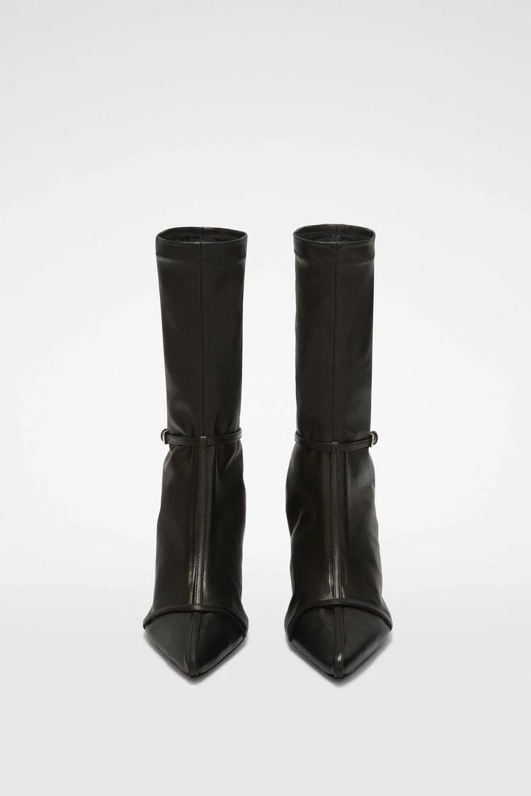 Jil Sander o1s22i1n0125 Leather Ankle Boots in Black Size US 6 / IT 36 - 2 Thumbnail