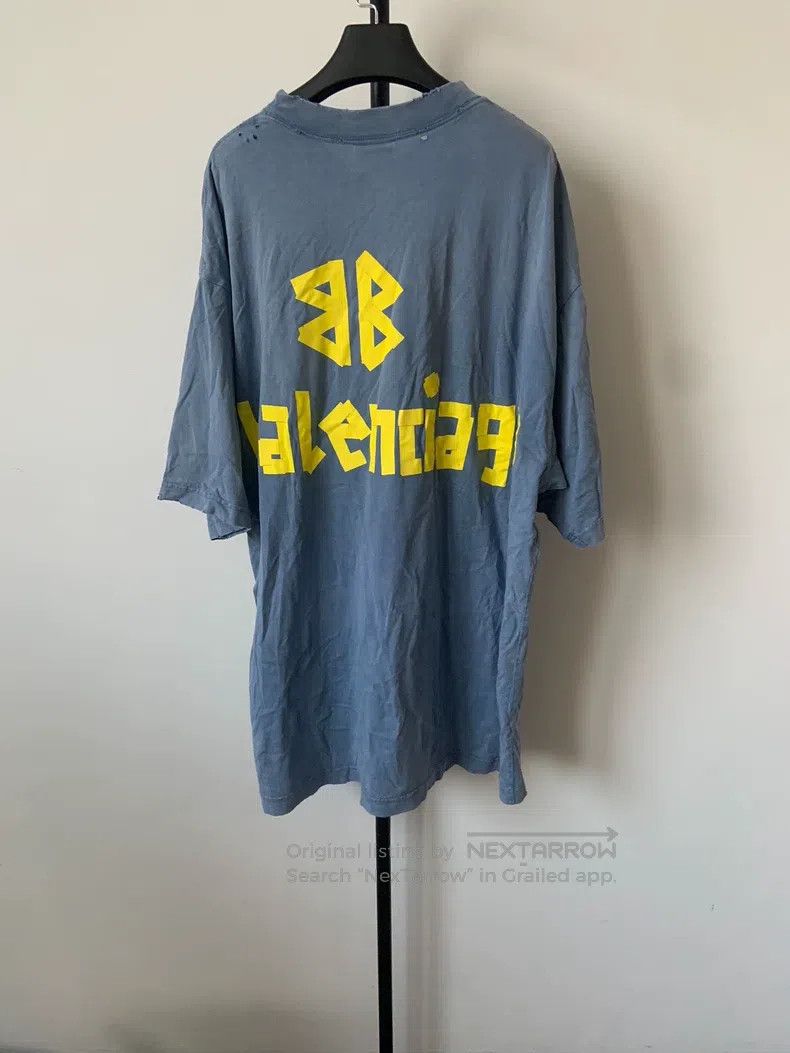 Balenciaga Balenciaga Tape Letter Logo Printed Round Neck Short Sleev Size US XL / EU 56 / 4 - 2 Thumbnail