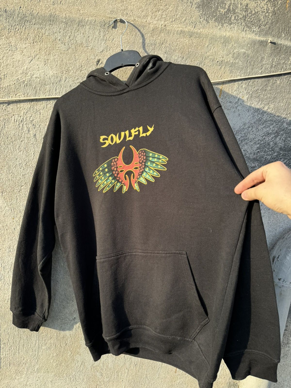 Band Tees × Vintage 2000 Vintage Soulfly Flyhigh Trash Metal Band Hoodie RARE Size US L / EU 52-54 / 3 - 10 Thumbnail