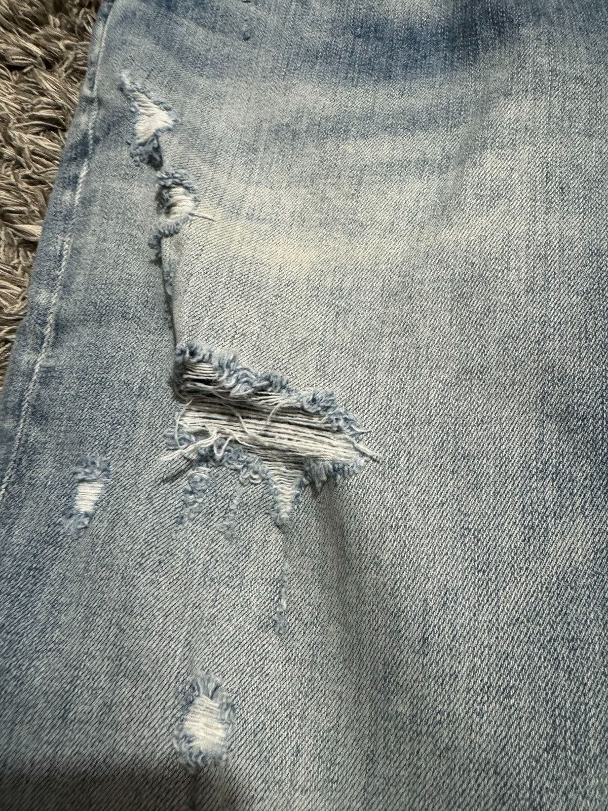 Amiri Amiri Blue Cashew Flower Knife Cut Ripped Jeans Size US 34 / EU 50 - 9 Thumbnail