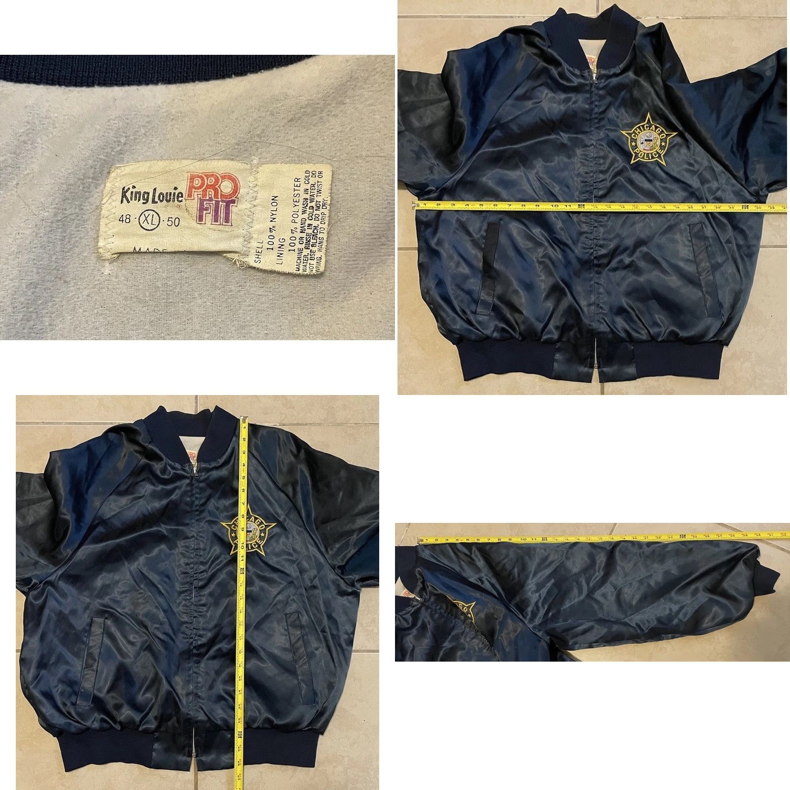 Vintage Vtg 80s Chicago Police Satin Jacket L XL Illinois Army Military Grunge 70s Size US L / EU 52-54 / 3 - 9 Thumbnail