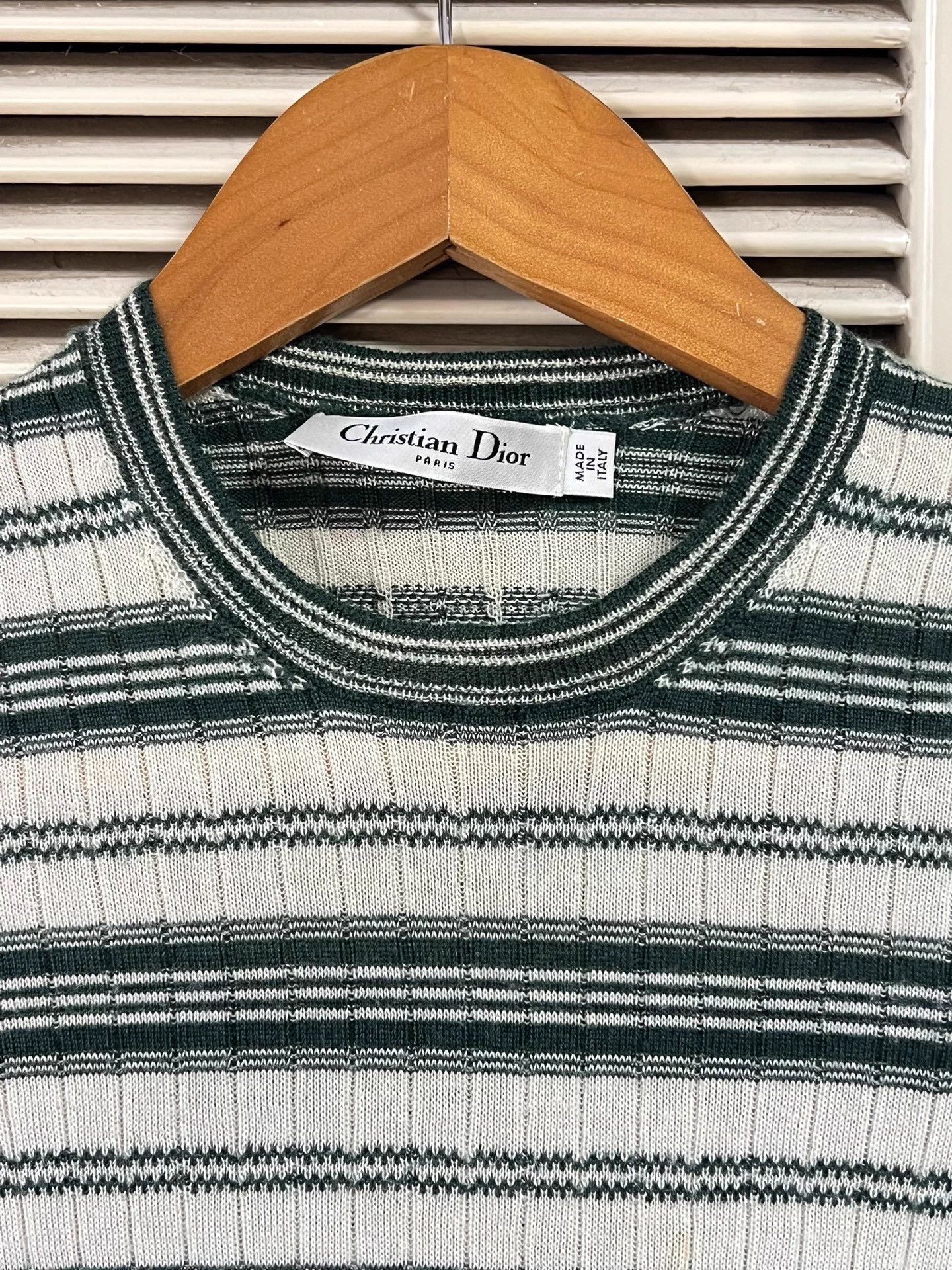 Dior Dior Striped Longsleeve Knit Top Bee Embroidery Size 36 Mint Size XS / US 0-2 / IT 36-38 - 3 Thumbnail