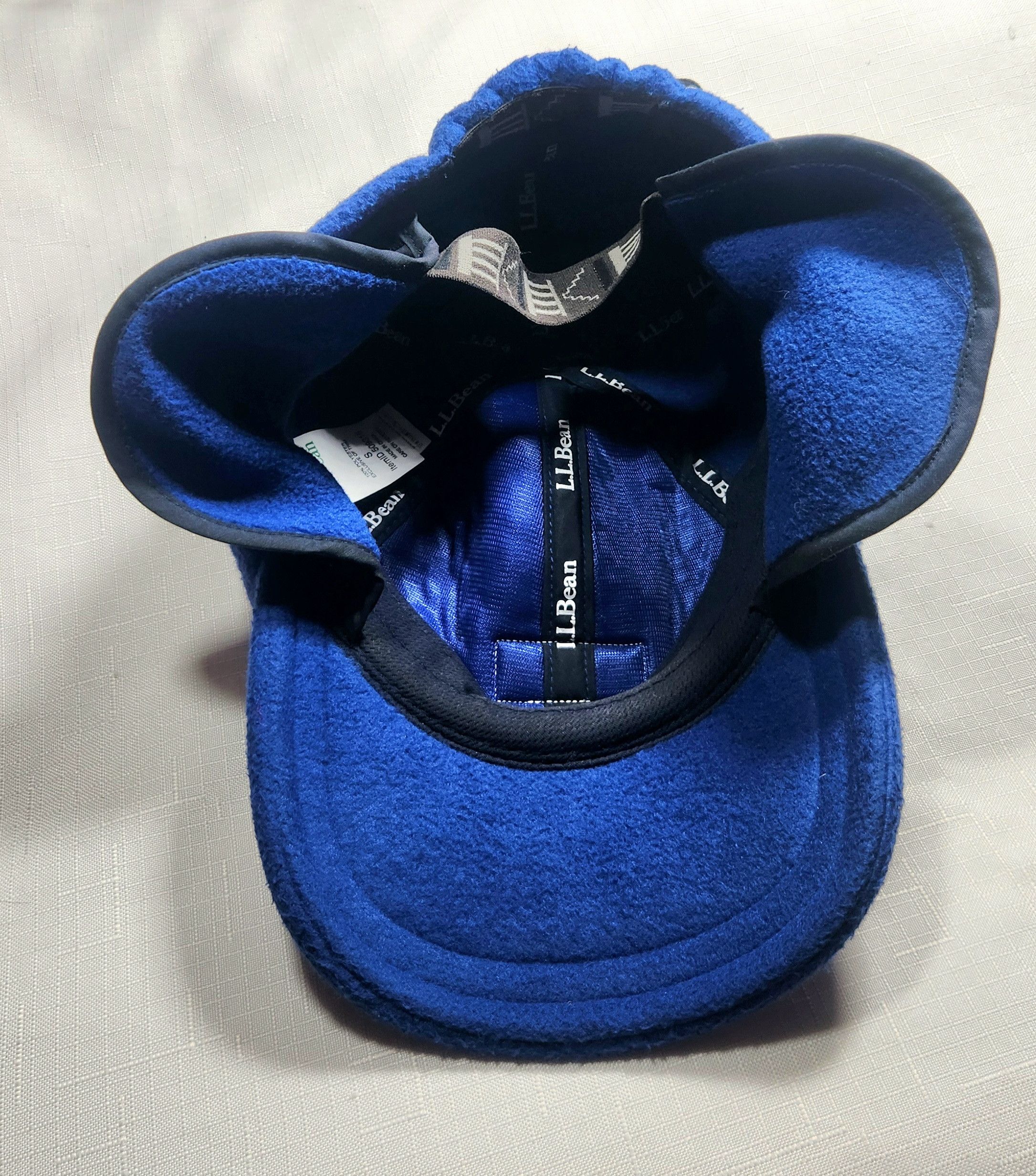 L.L. Bean LL Bean Fuzzy Blue Fleece Winter Baseball Hat SZ S ear flaps Size ONE SIZE - 7 Thumbnail