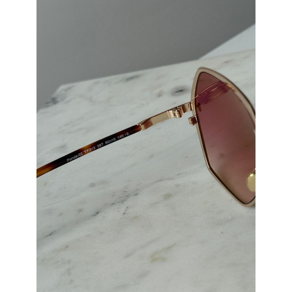 Tom Ford NEW Tom Ford TF0912 Fonda Gold Metal Sunglasses $535 Size ONE SIZE - 6 Thumbnail