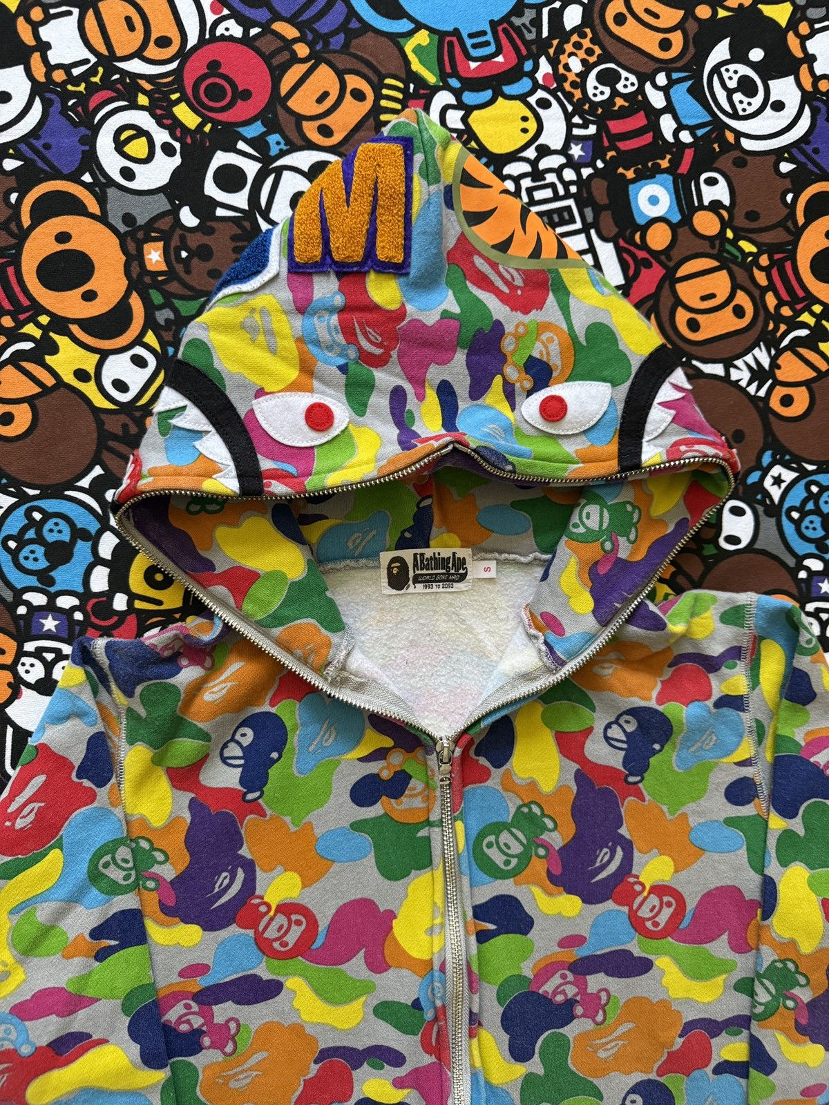 Bape A Bathing Ape Multi Camo Baby Milo Shark Hoodie Size S / US 4 / IT 40 - 3 Thumbnail
