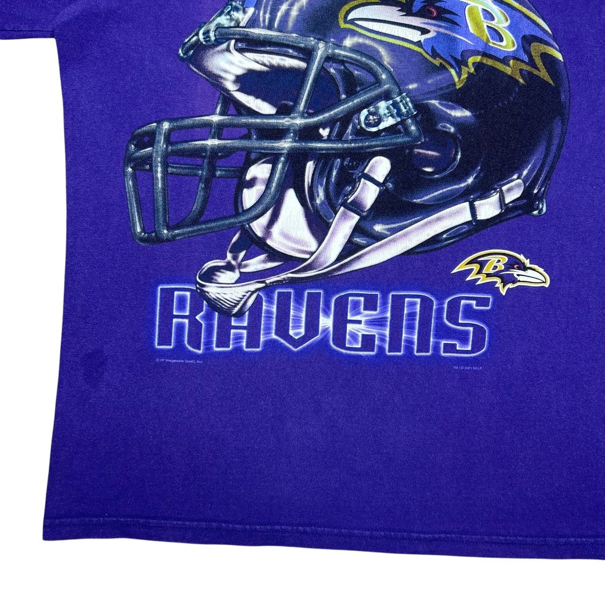 NFL Vintage 2001 NFL Baltimore Ravens Helmet 3D Spell Out Tee Size US L / EU 52-54 / 3 - 8 Thumbnail