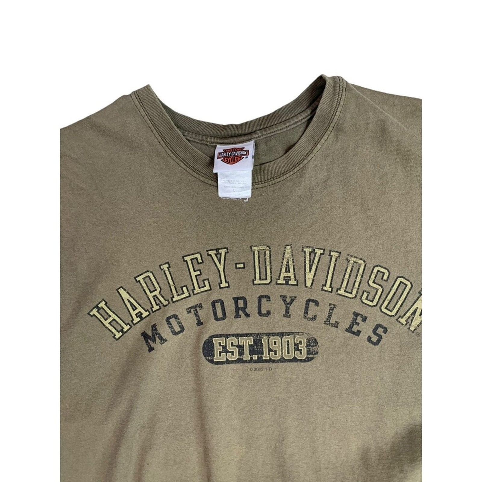 Harley Davidson Harley Davidson Men's Large Shirt Army Green Cut Off Florida Size US L / EU 52-54 / 3 - 2 Thumbnail