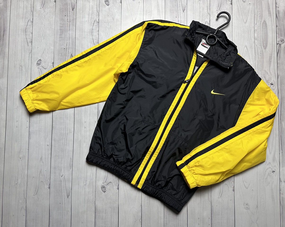 Nike × Vintage Vintage Nike track jacket big logo size Xs Yellow/ Black Size US XS / EU 42 / 0 - 1 Thumbnail