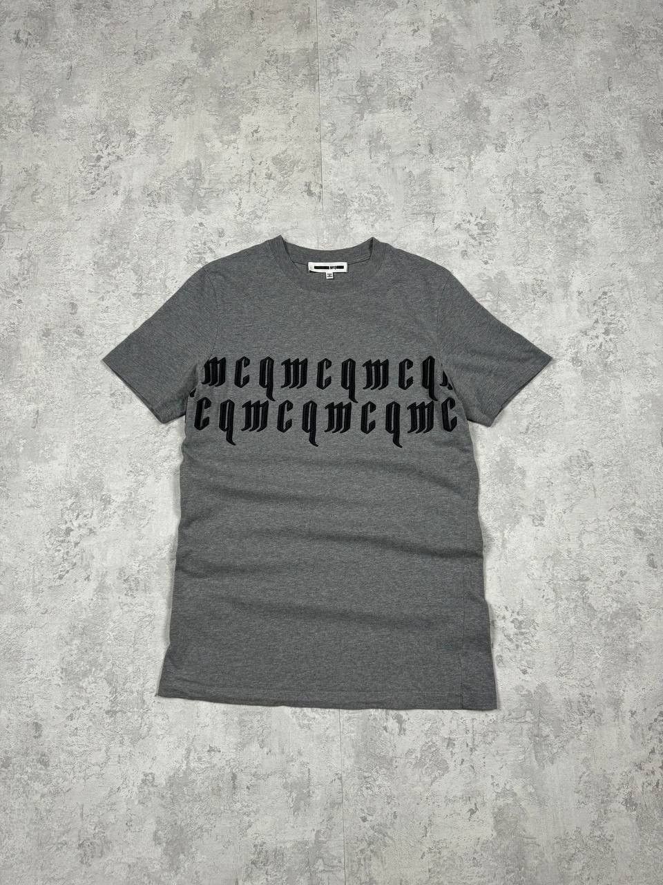 Alexander McQueen MCQ Mens Gray T-Shirt Big Embroidered Logo Size L Size US L / EU 52-54 / 3 - 1 Thumbnail