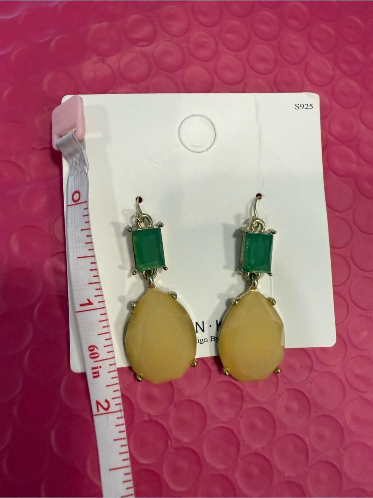Other Han Kou dangle earrings emerald rectangle yellow tear drop Size ONE SIZE - 4 Thumbnail
