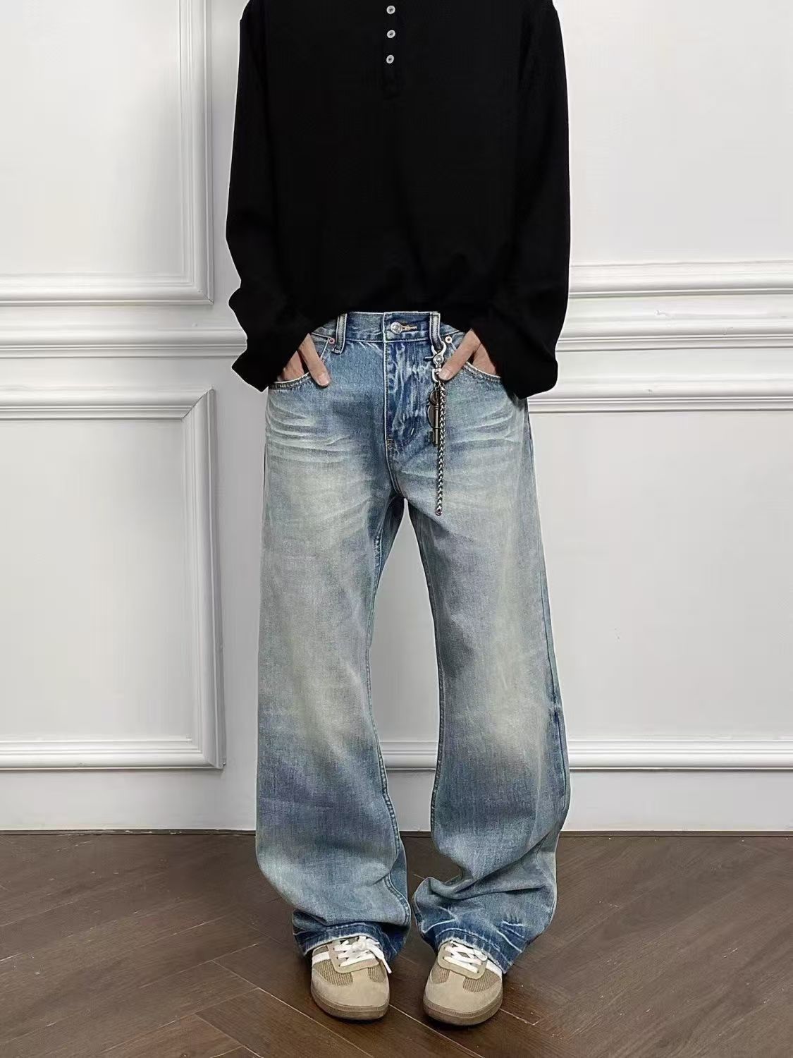 Vintage Men's blue washed vintage flared jeans y2k Size US 32 / EU 48 - 1 Thumbnail