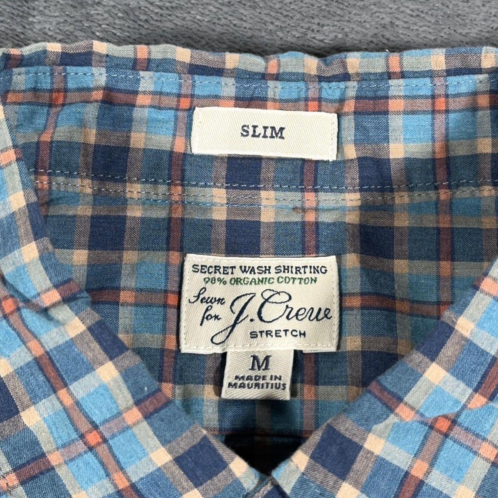 J.Crew VINTAGE J.CREW Shirt Mens Medium Blue Plaid Slim Stretch Button-Down Casual Size US M / EU 48-50 / 2 - 3 Thumbnail