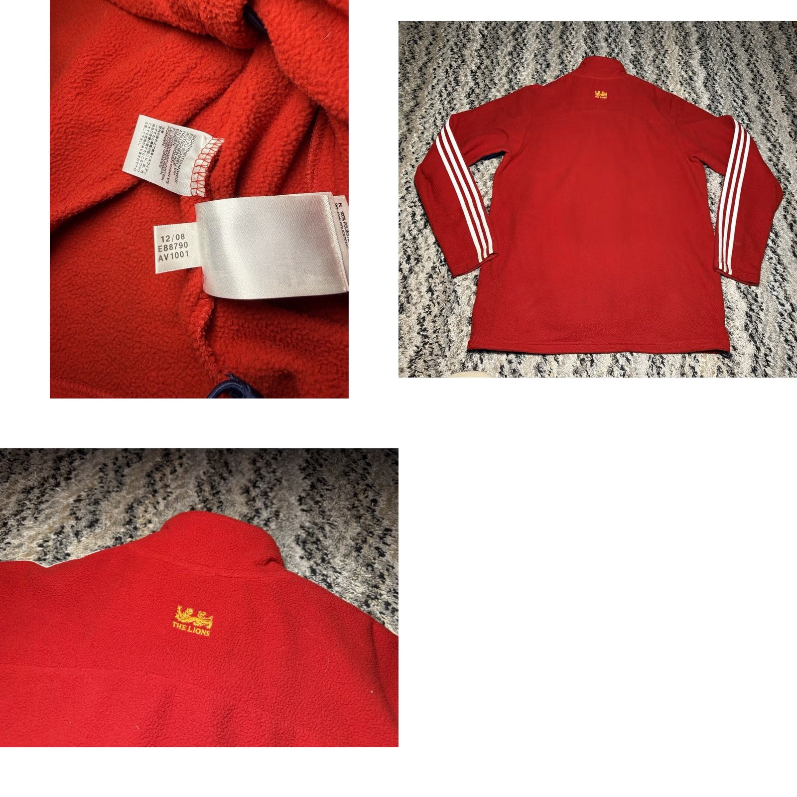 Adidas Vtg Adidas British And Irish Lions Zip Rugby Fleece Jacket Mens XL Red 3-in-1 32in Long 23in Wide South Africa Size US XL / EU 56 / 4 - 8 Thumbnail