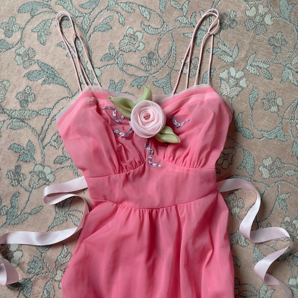 Vintage Vintage 1980s Pink Chiffon Semi-Sheer Nightgown (S–M) Size S / US 4 / IT 40 - 11 Thumbnail
