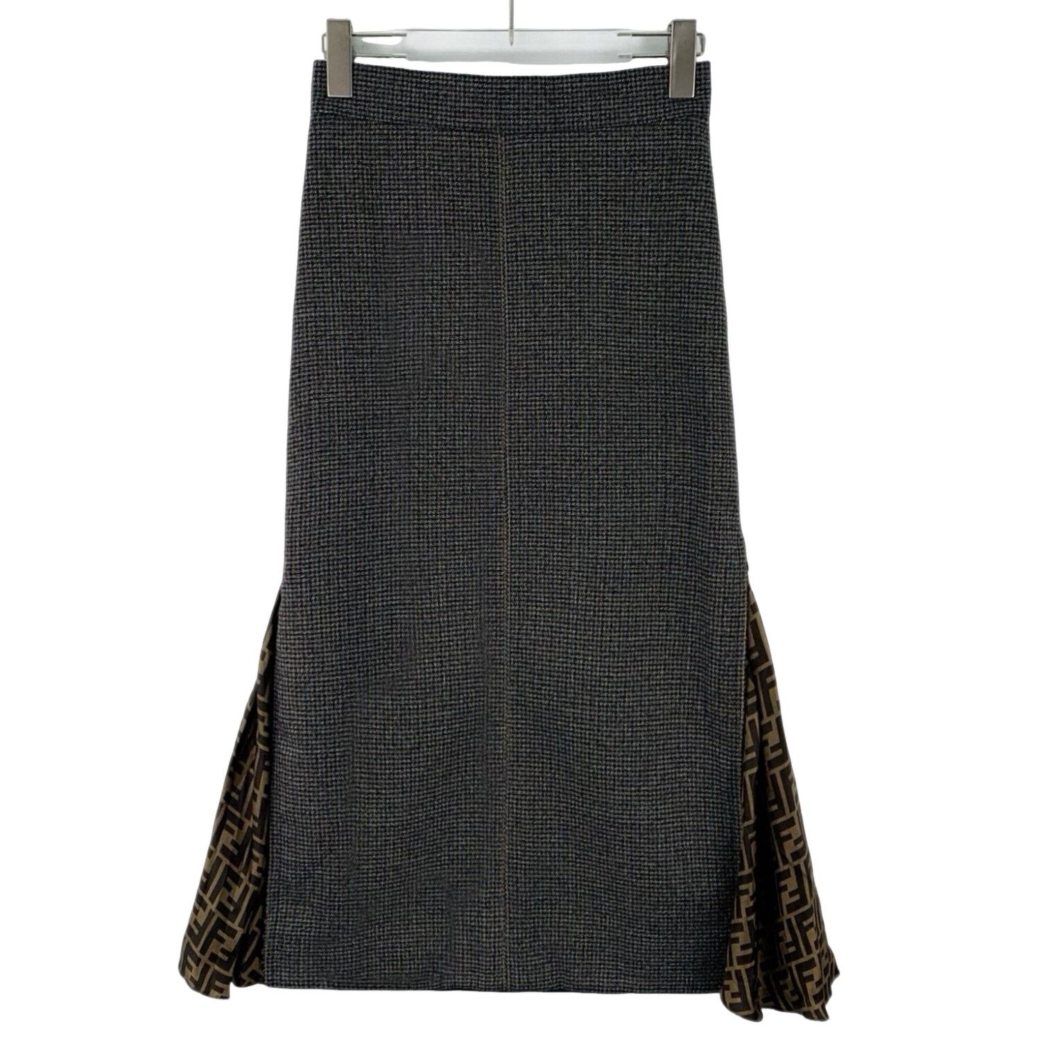 Fendi Fendi Houndstooth Wool FF Midi Skirt IT 38 Size 26" / US 2 / IT 38 - 1 Thumbnail