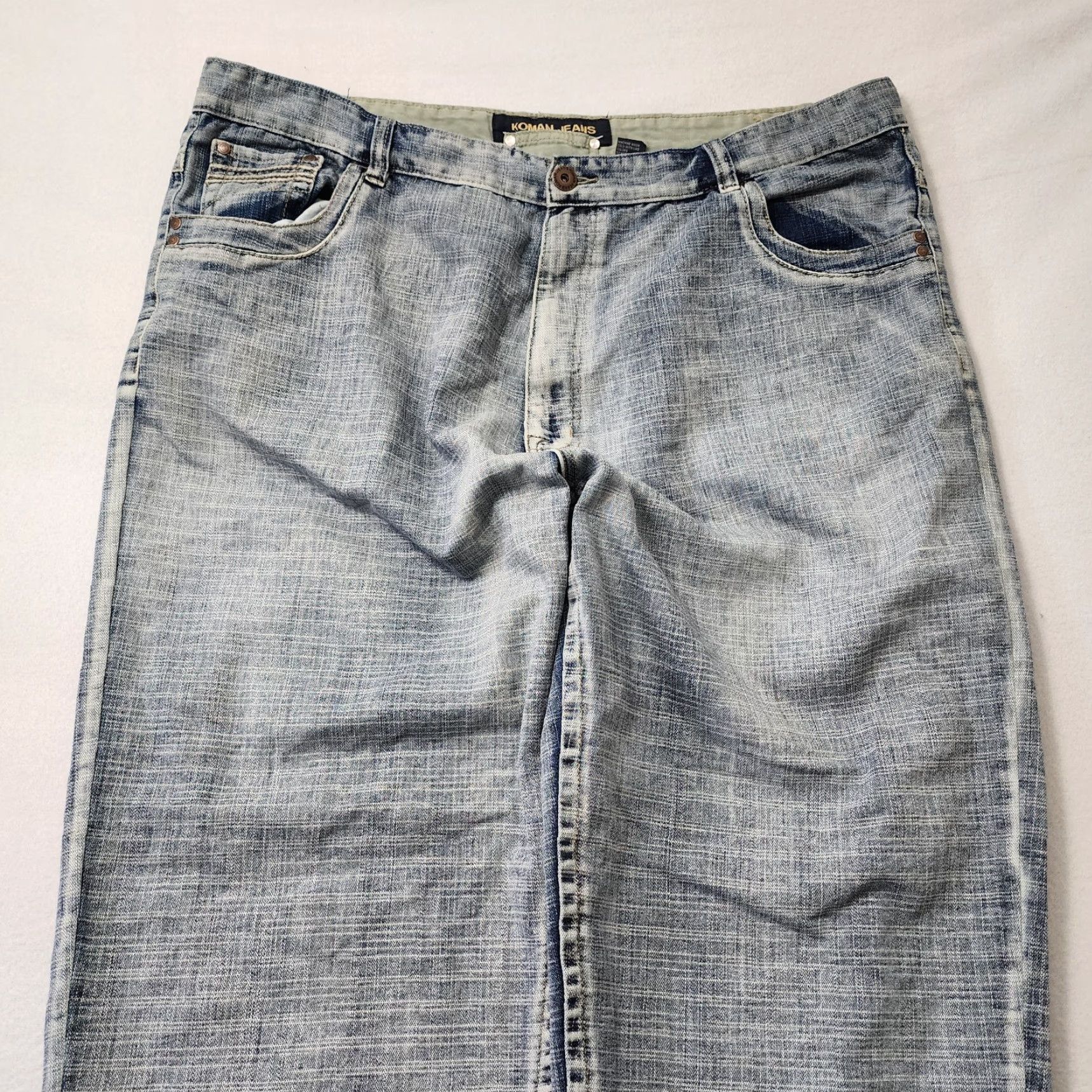 Vintage VINTAGE Y2K Koman Baggy Jeans Mens 48x31 Blue Hip Hop Embroidered Wide-Leg Grunge Skater Size US 32 / EU 48 - 6 Thumbnail