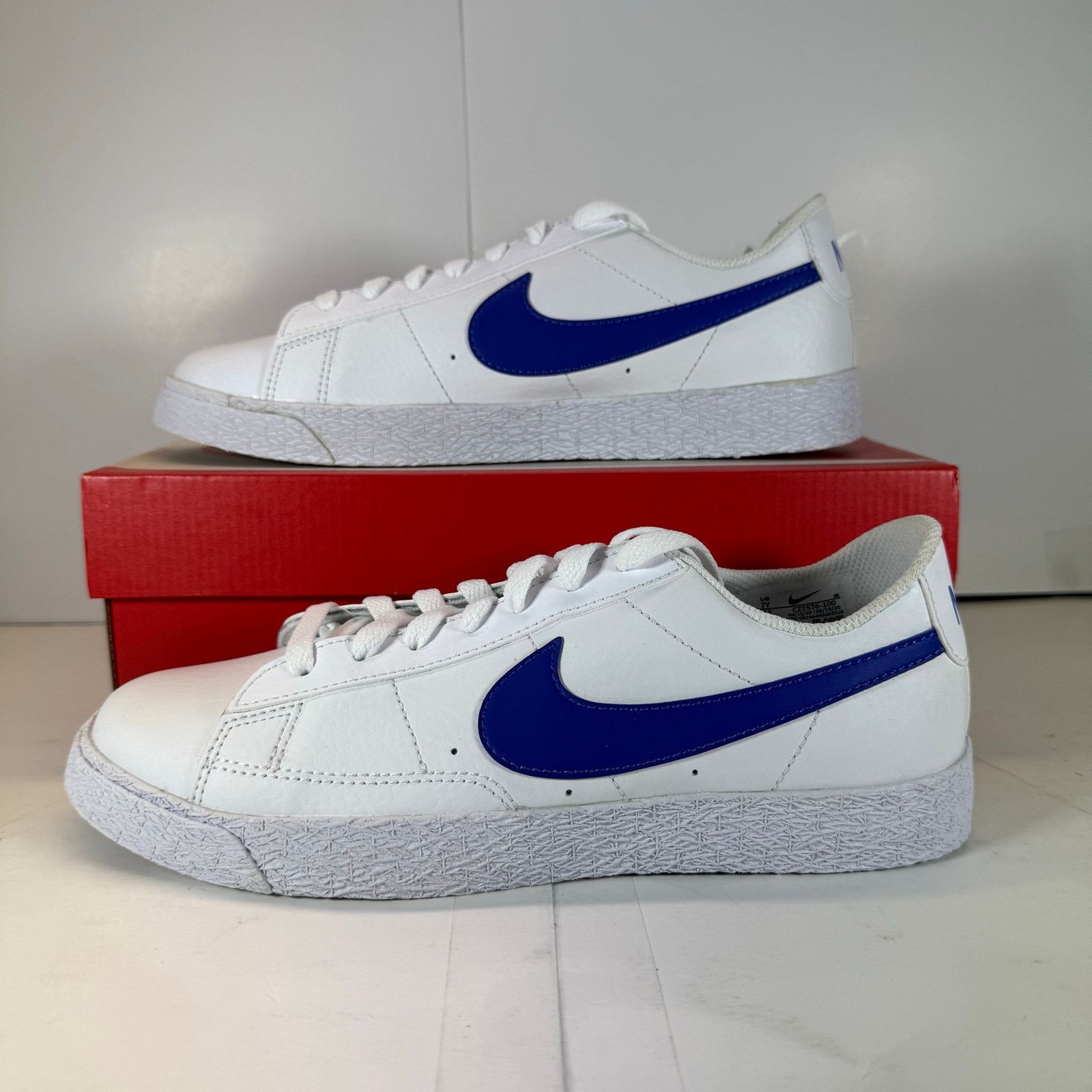 Nike Nike Blazer Low (GS) CZ7576-100 White/Blue Size 7 Youth Size US 7 / IT 37 - 1 Thumbnail