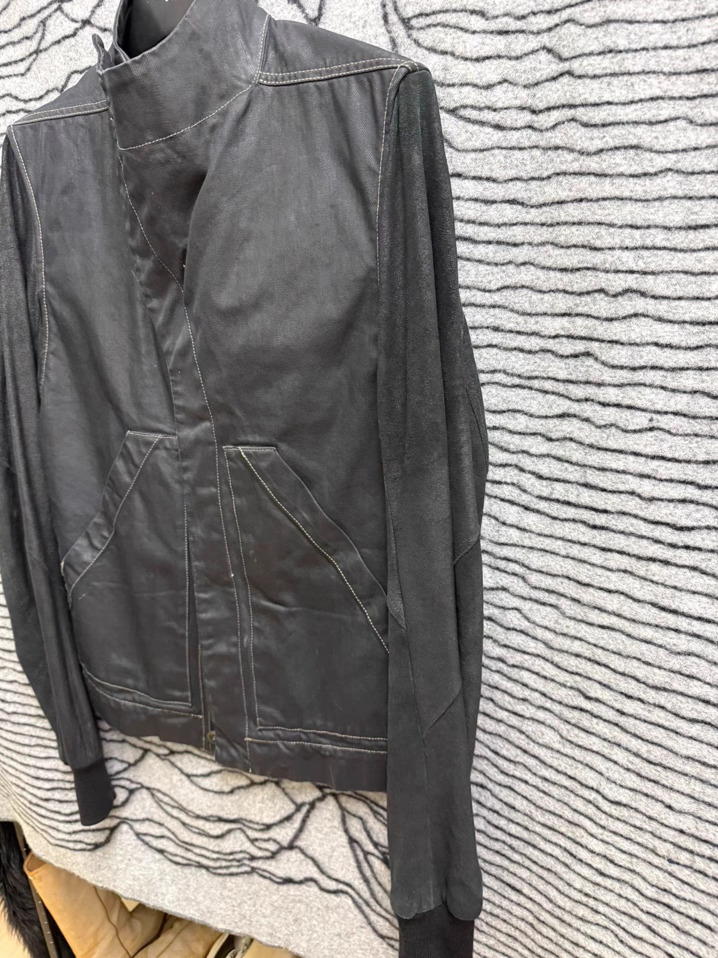 Rick Owens Rick Owens Waxed Denim Leather Panel Jacket K20 Size US M / EU 48-50 / 2 - 2 Thumbnail